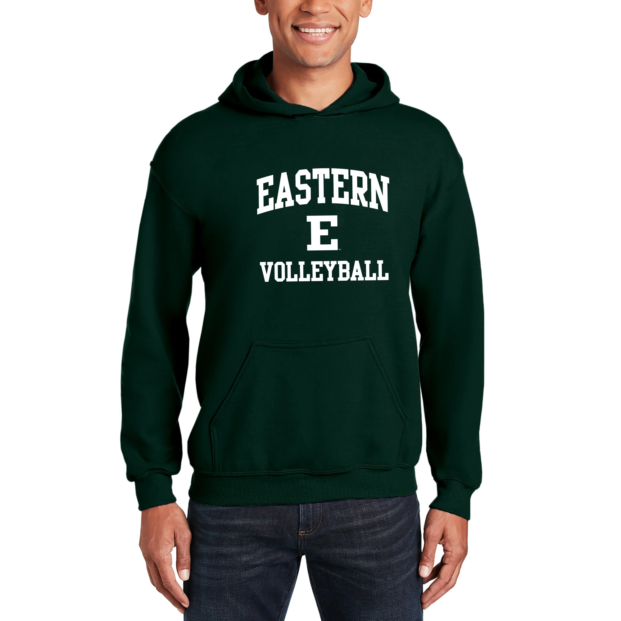 Eastern Michigan Arch Logo Volleyball Hoodie - Forest - Image 3