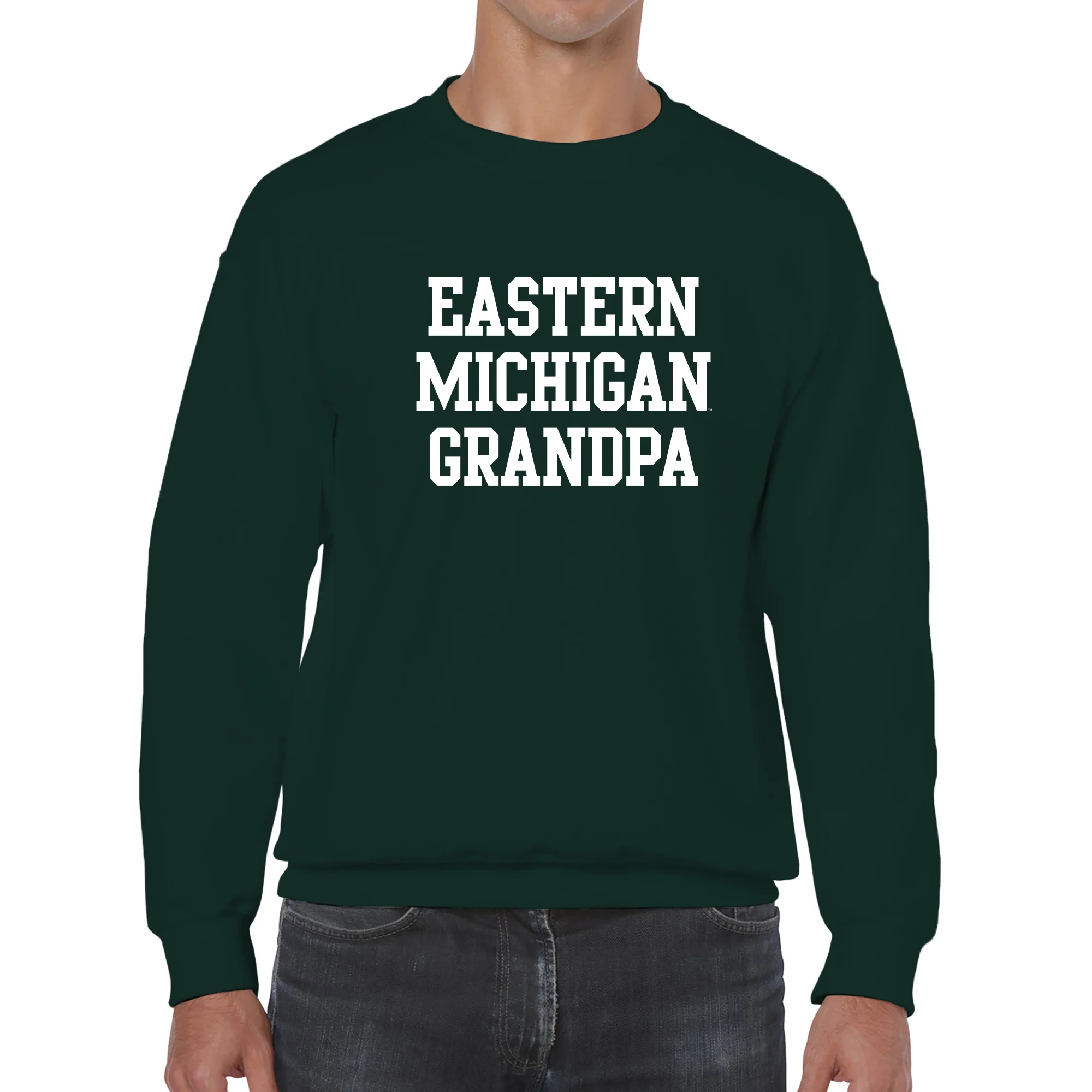Eastern Michigan Basic Block Grandpa Crewneck - Forest - Image 3