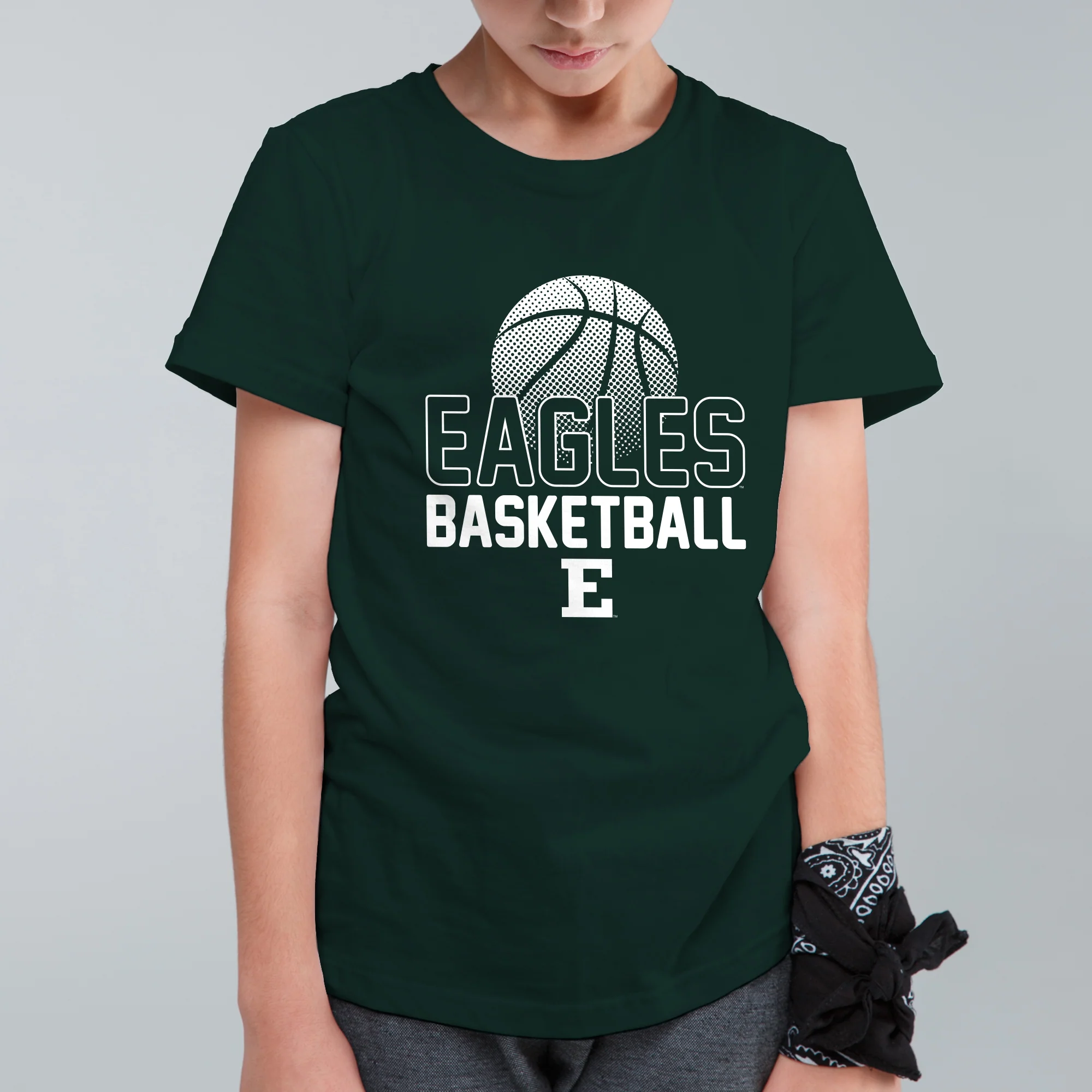 Eastern Michigan Basketball Flux Youth T Shirt - Forest - Image 3