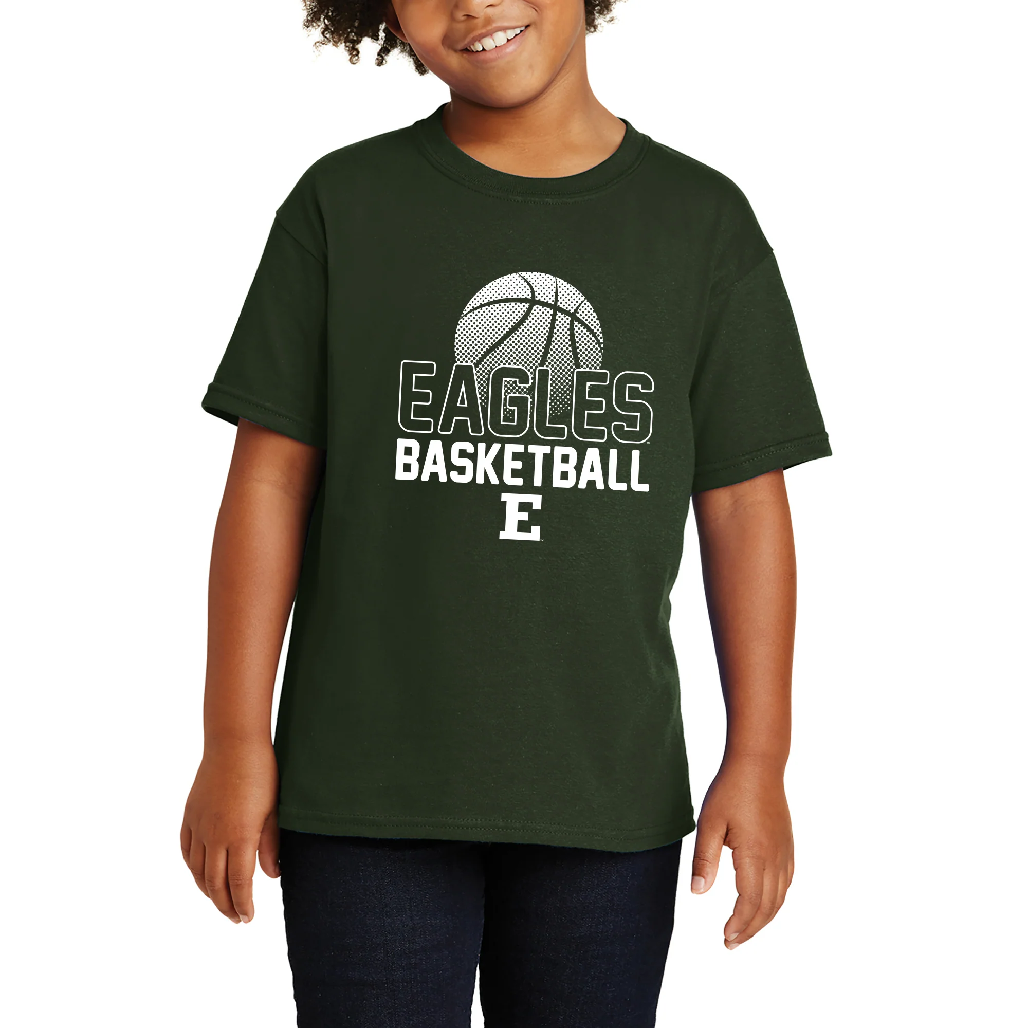 Eastern Michigan Basketball Flux Youth T Shirt - Forest - Image 4