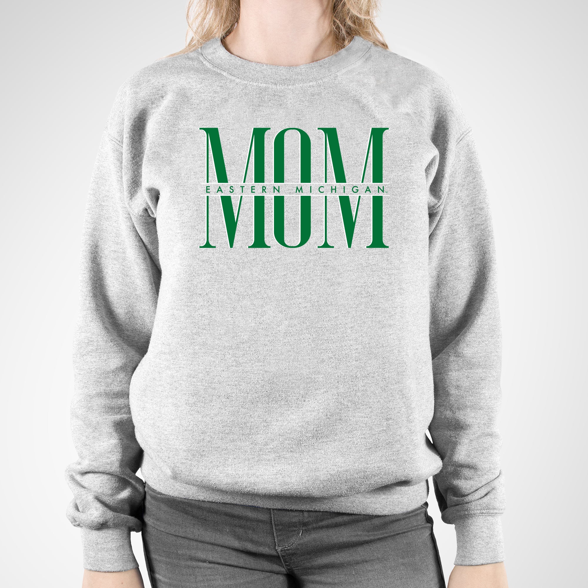 Eastern Michigan Classic Mom Crewneck - Sport Grey - Image 3