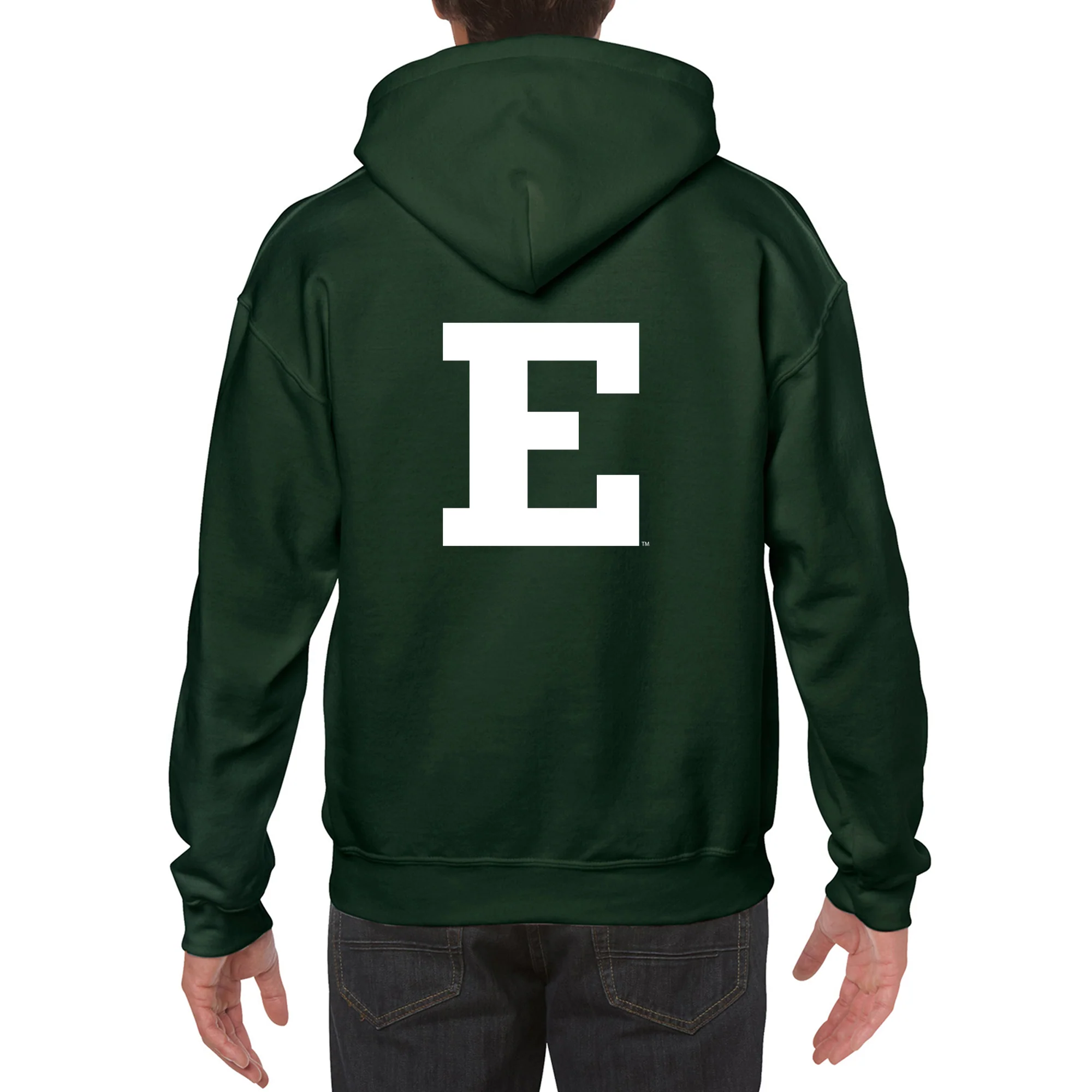 Eastern Michigan University Eagles Front Back Print Heavy Blend Hoodie - Forest - Image 5
