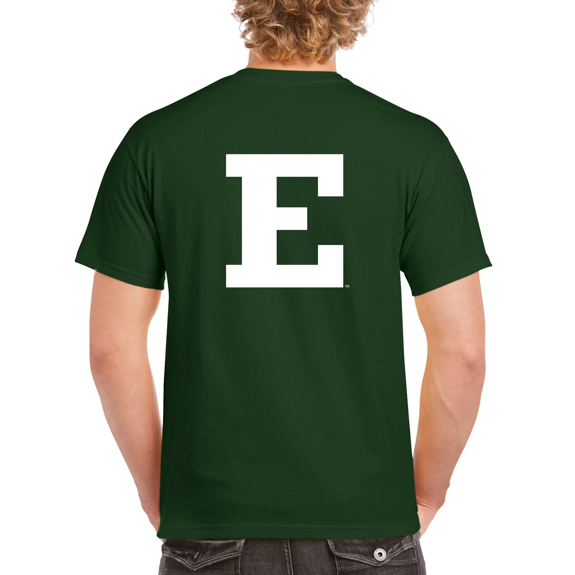 Eastern Michigan University Eagles Front Back Print Short Sleeve T Shirt - Forest - Image 5