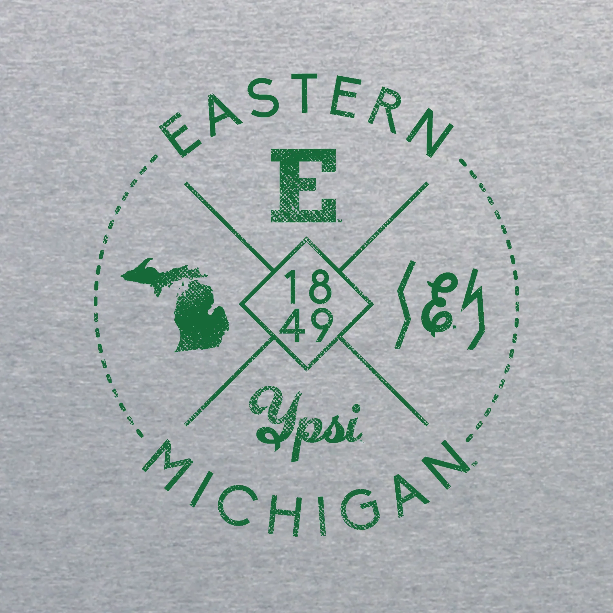 Eastern Michigan Identity Stamp Crewneck - Sport Grey - Image 2