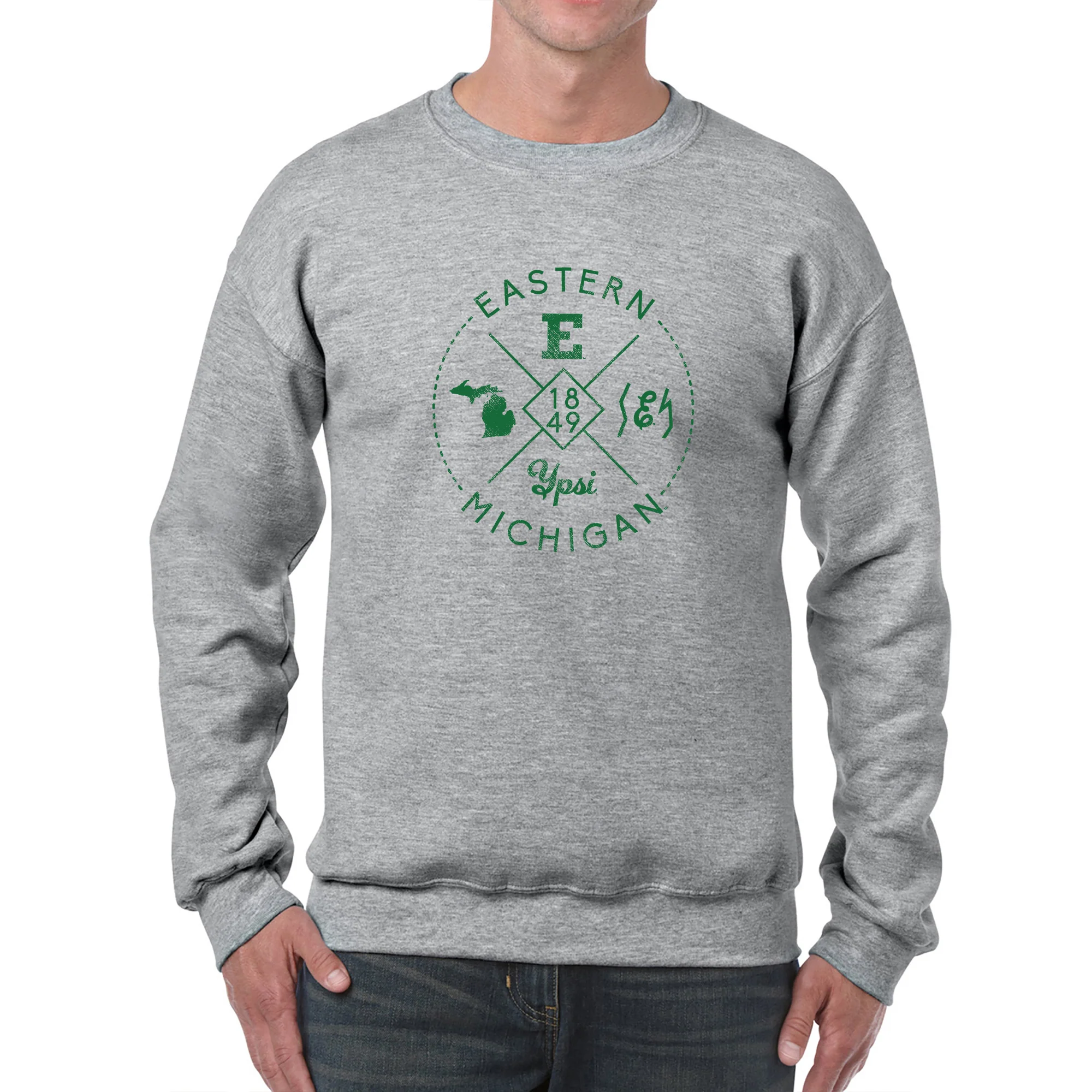 Eastern Michigan Identity Stamp Crewneck - Sport Grey - Image 3