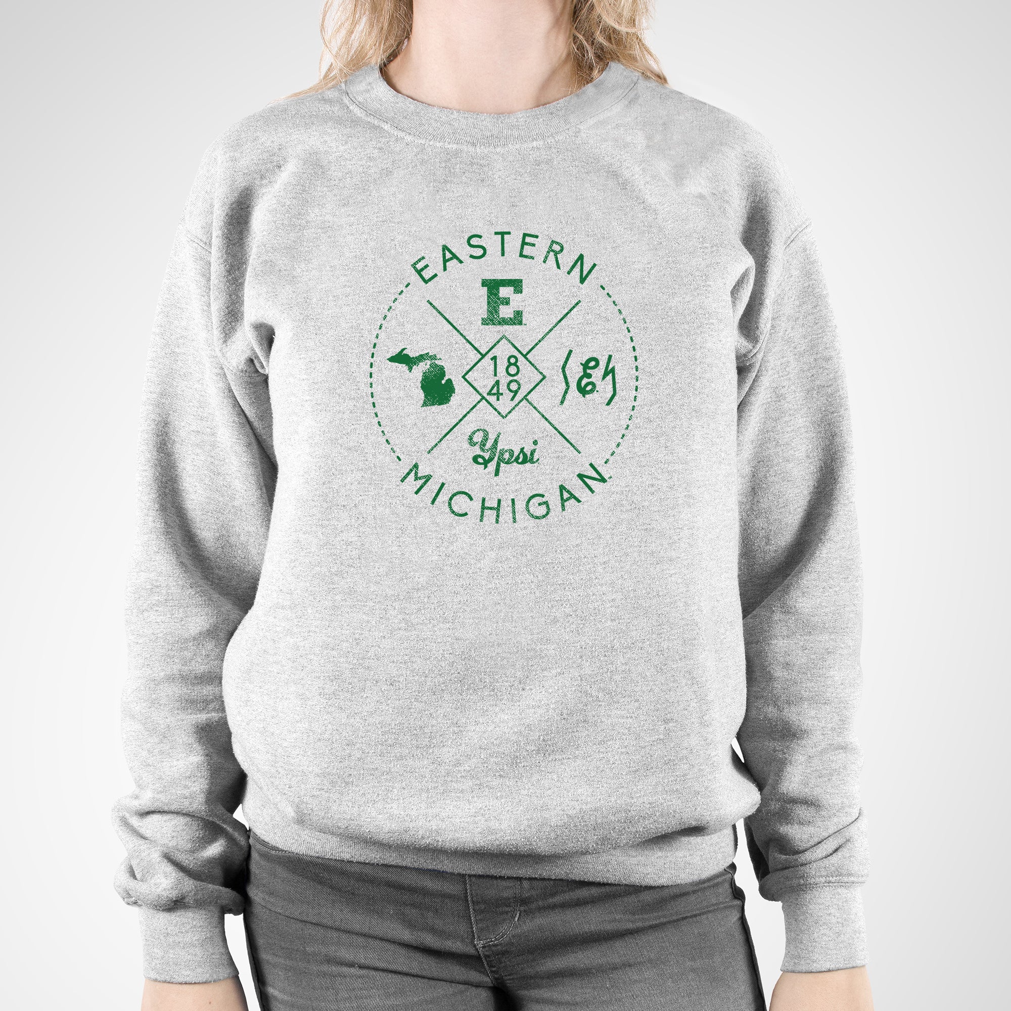 Eastern Michigan Identity Stamp Crewneck - Sport Grey - Image 4