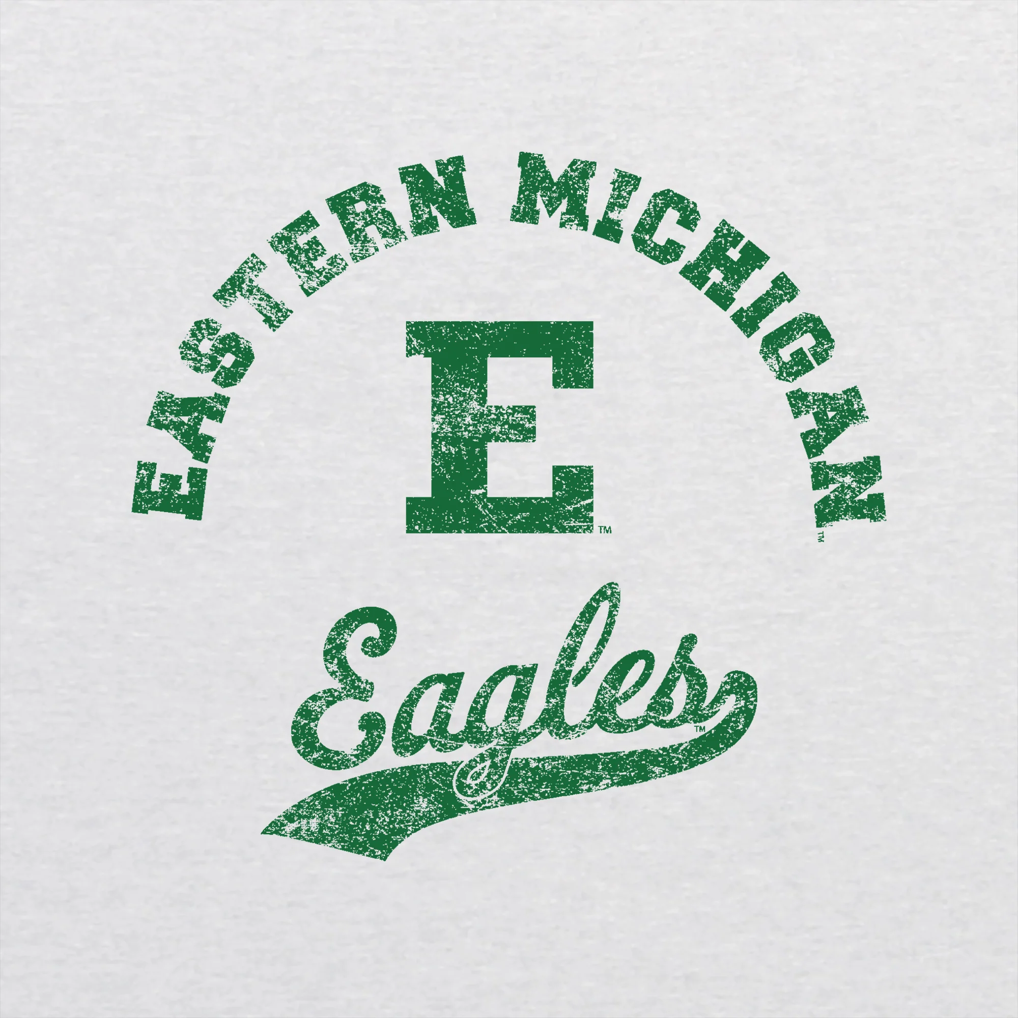 Eastern Michigan Retro Script NLA Triblend T-Shirt - Heather White - Image 2