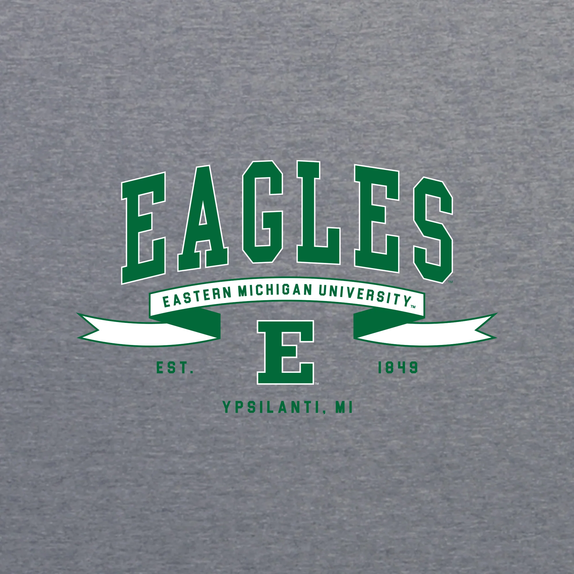 Eastern Michigan Ribbon Flight NLA Triblend T-Shirt - Premium Heather - Image 2