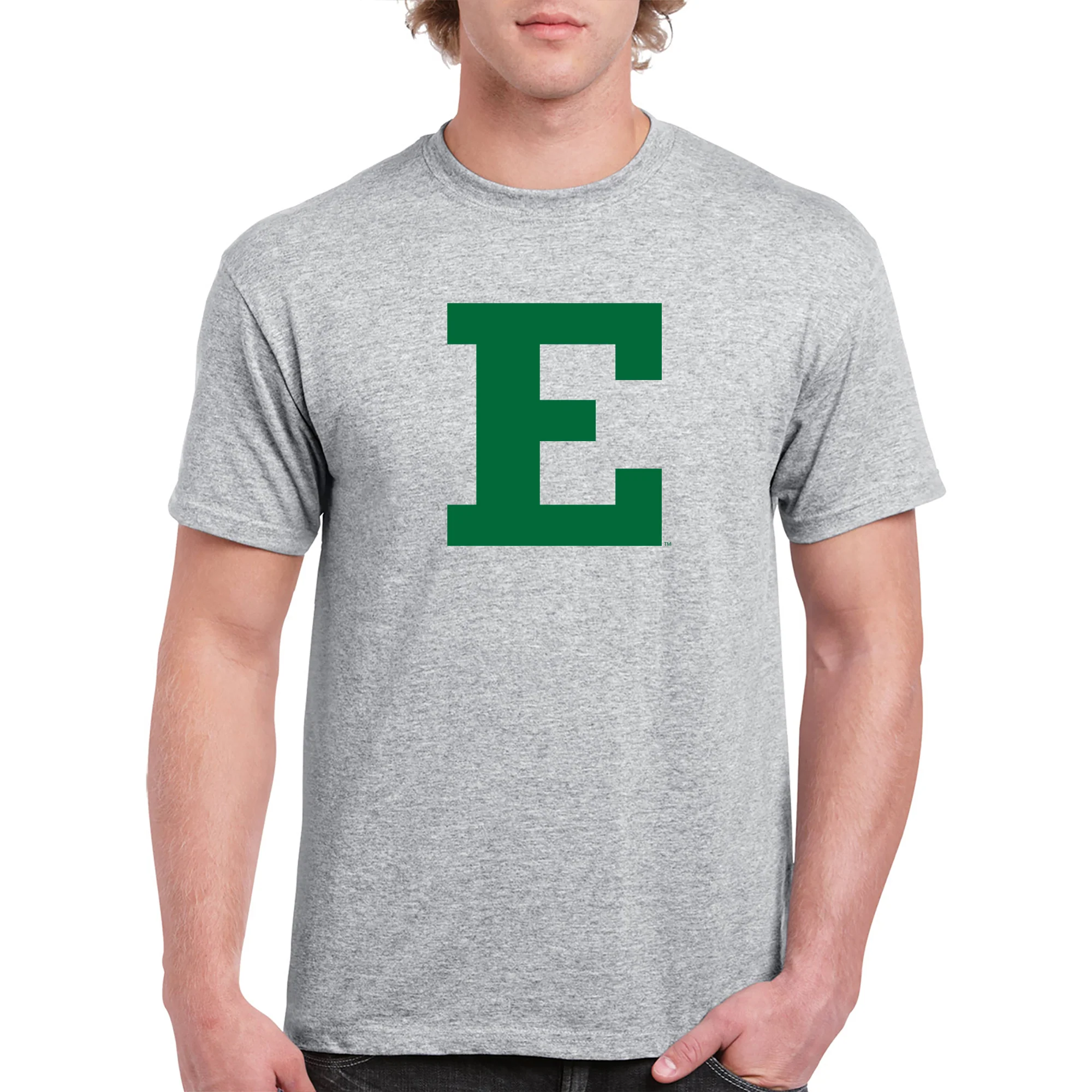 Eastern Michigan University Eagles Block E Short Sleeve T Shirt - Sport Grey - Image 3