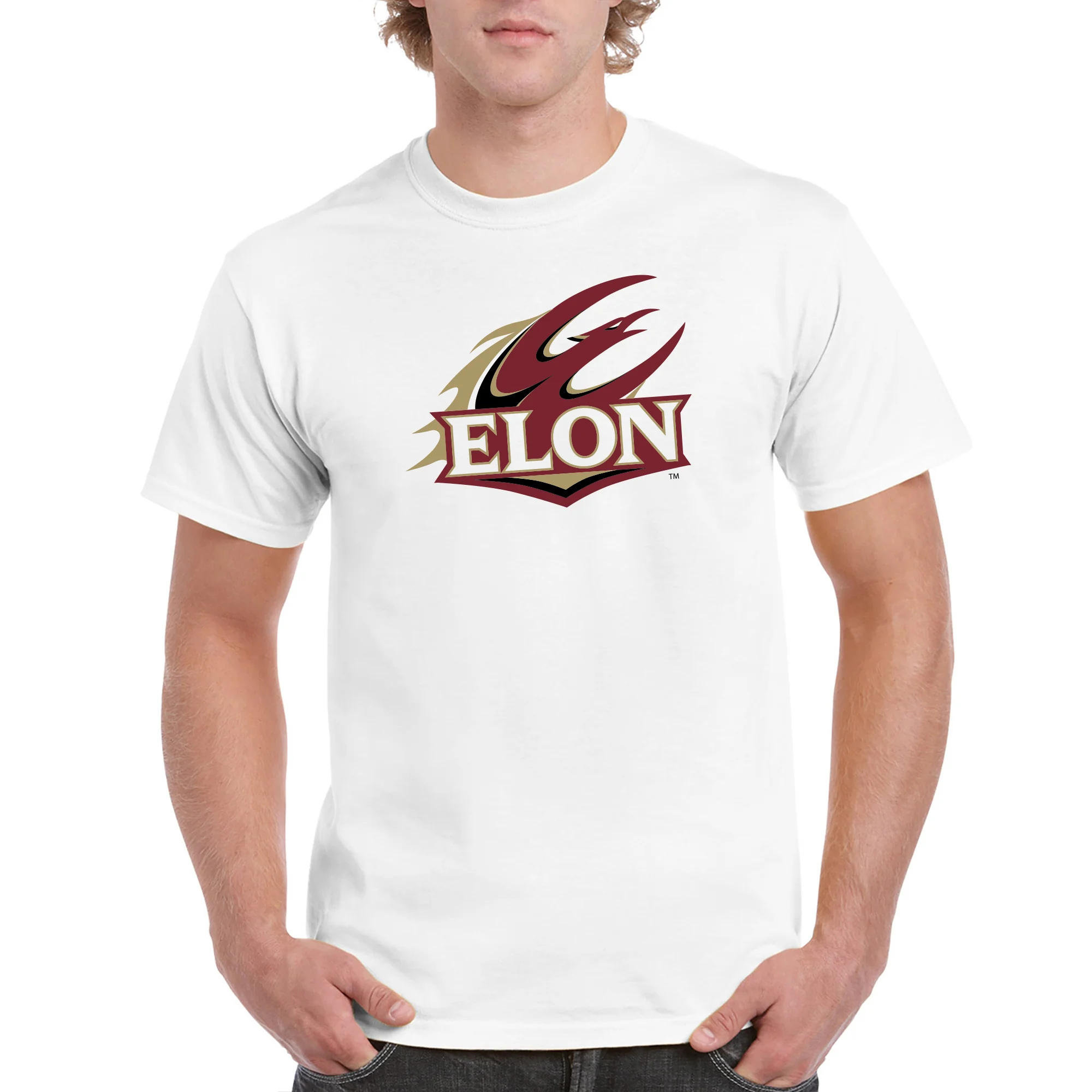 Elon University Phoenix Primary Logo T Shirt - White - Image 3