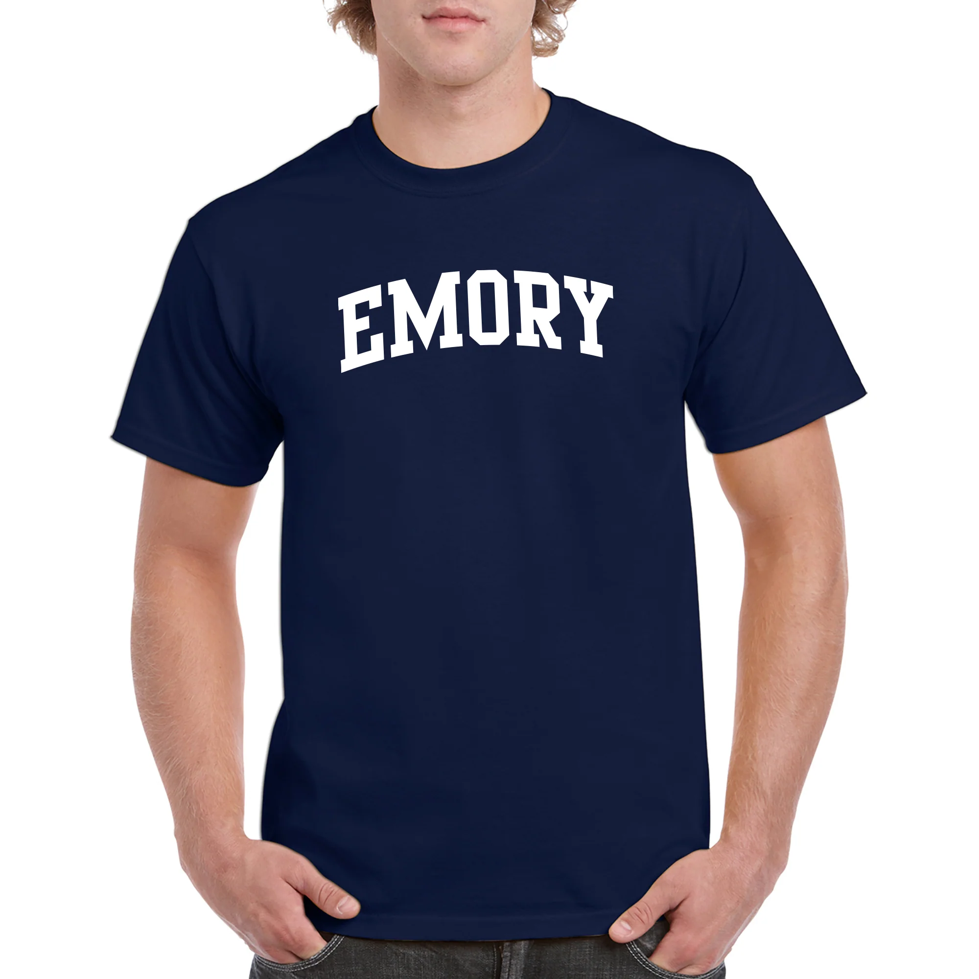 Emory University Eagles Arch Logo Short Sleeve T Shirt - Navy - Image 3
