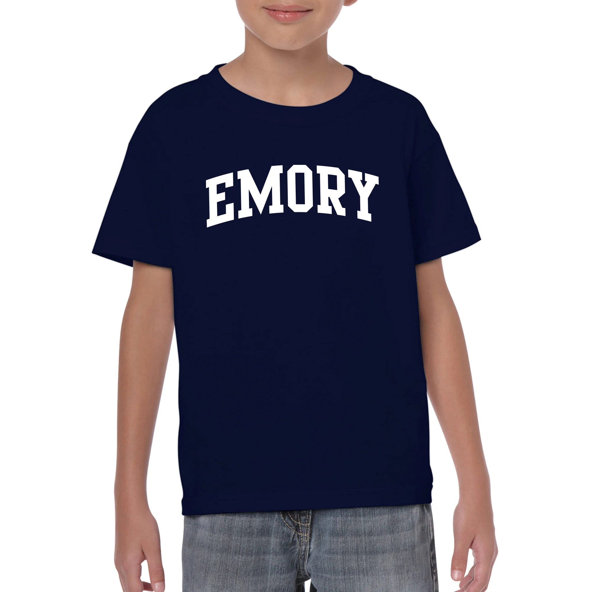 Emory University Eagles Arch Logo Youth Short Sleeve T Shirt - Navy - Image 3