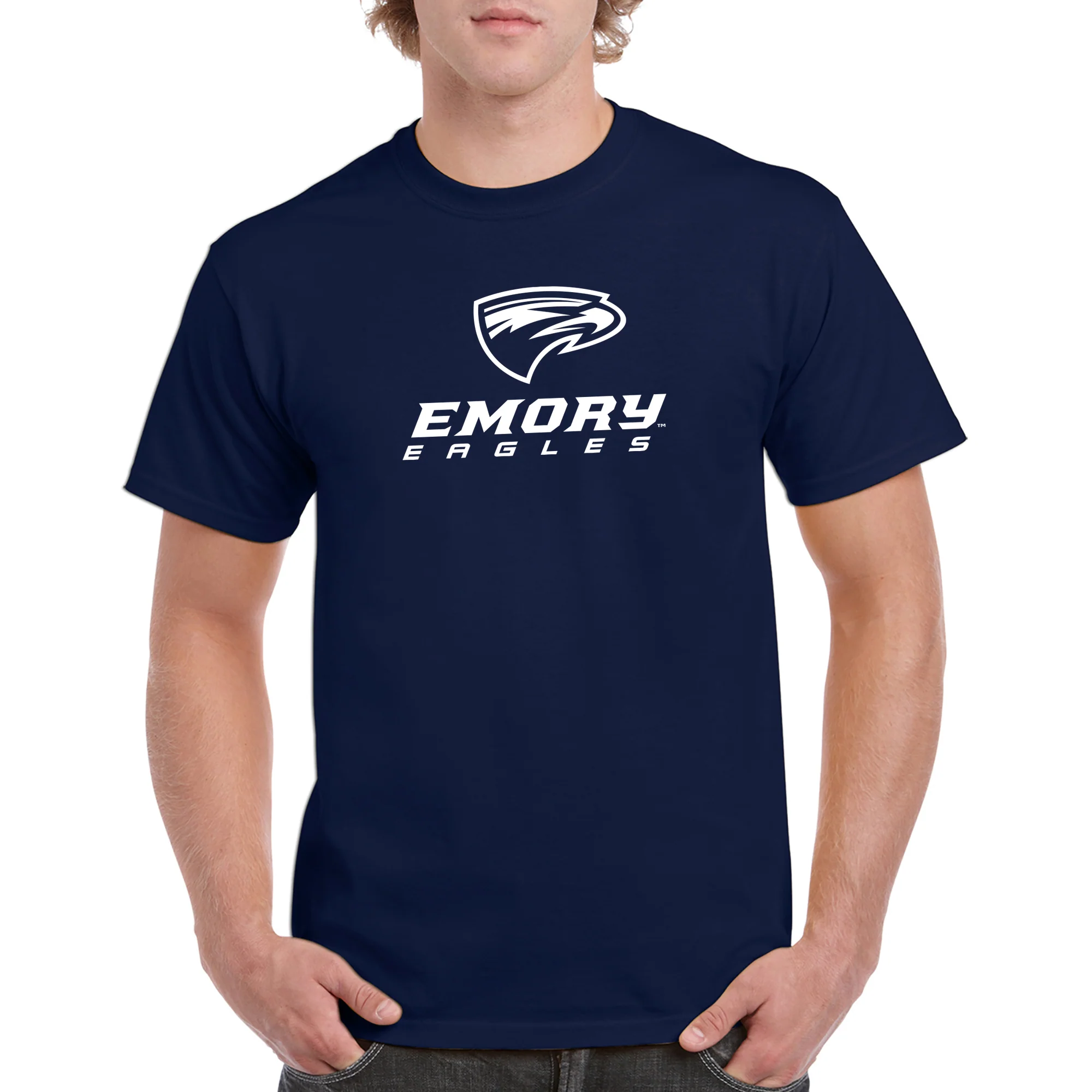 Emory University Eagles Primary Logo Short Sleeve T Shirt - Navy - Image 3