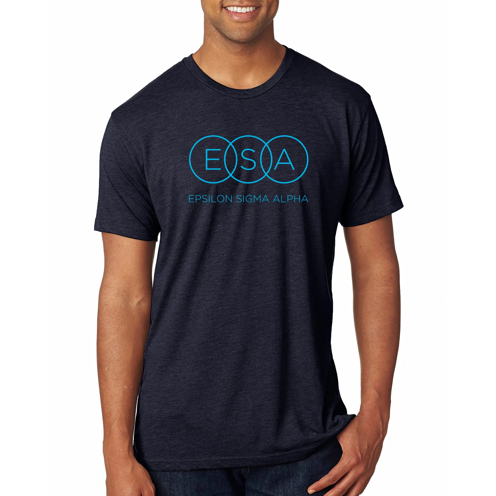 Epsilon Sigma Alpha Primary Logo NLA Triblend T-Shirt - Vintage Navy - Image 3