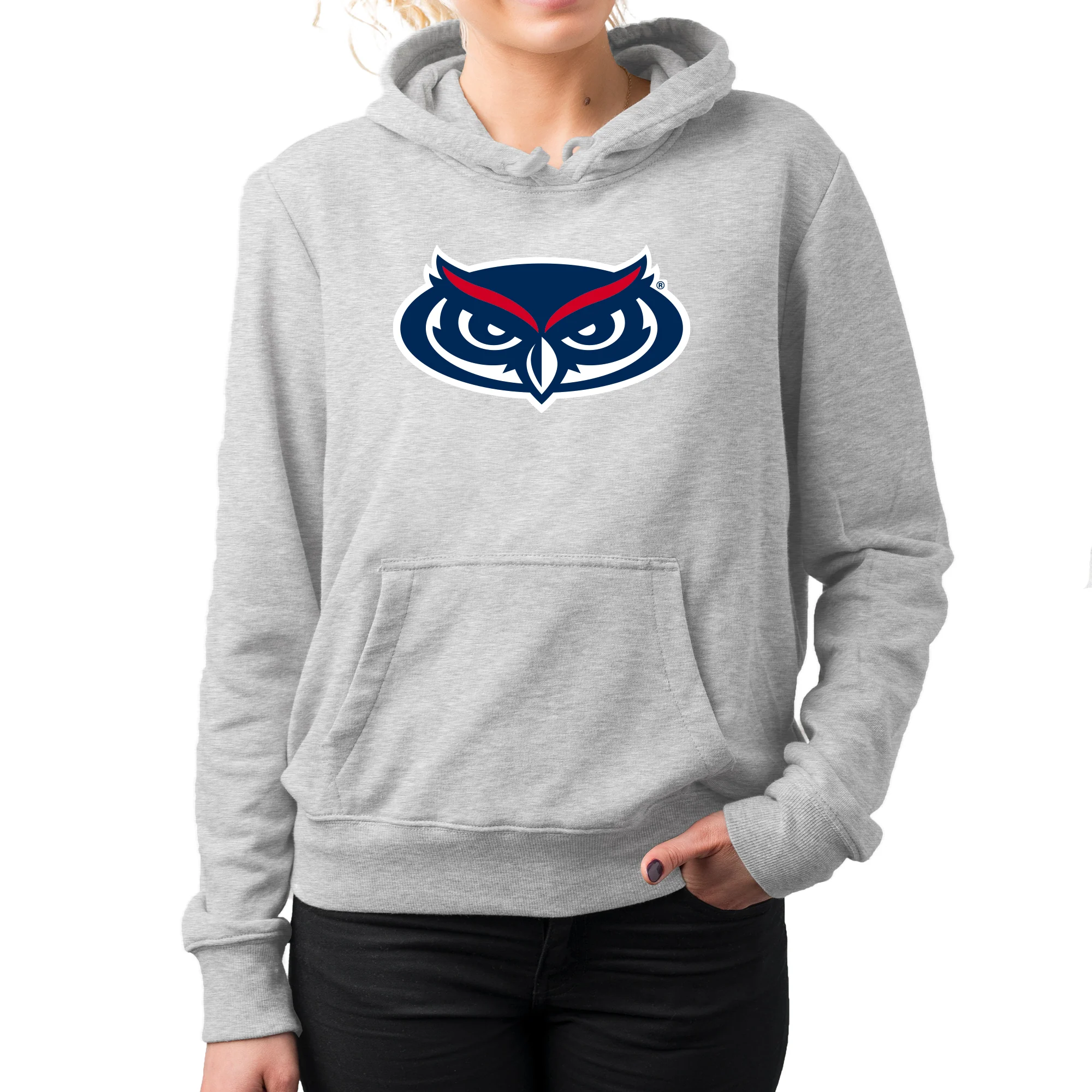Florida Atlantic Owls Primary Logo Hoodie - Sport Grey - Image 4