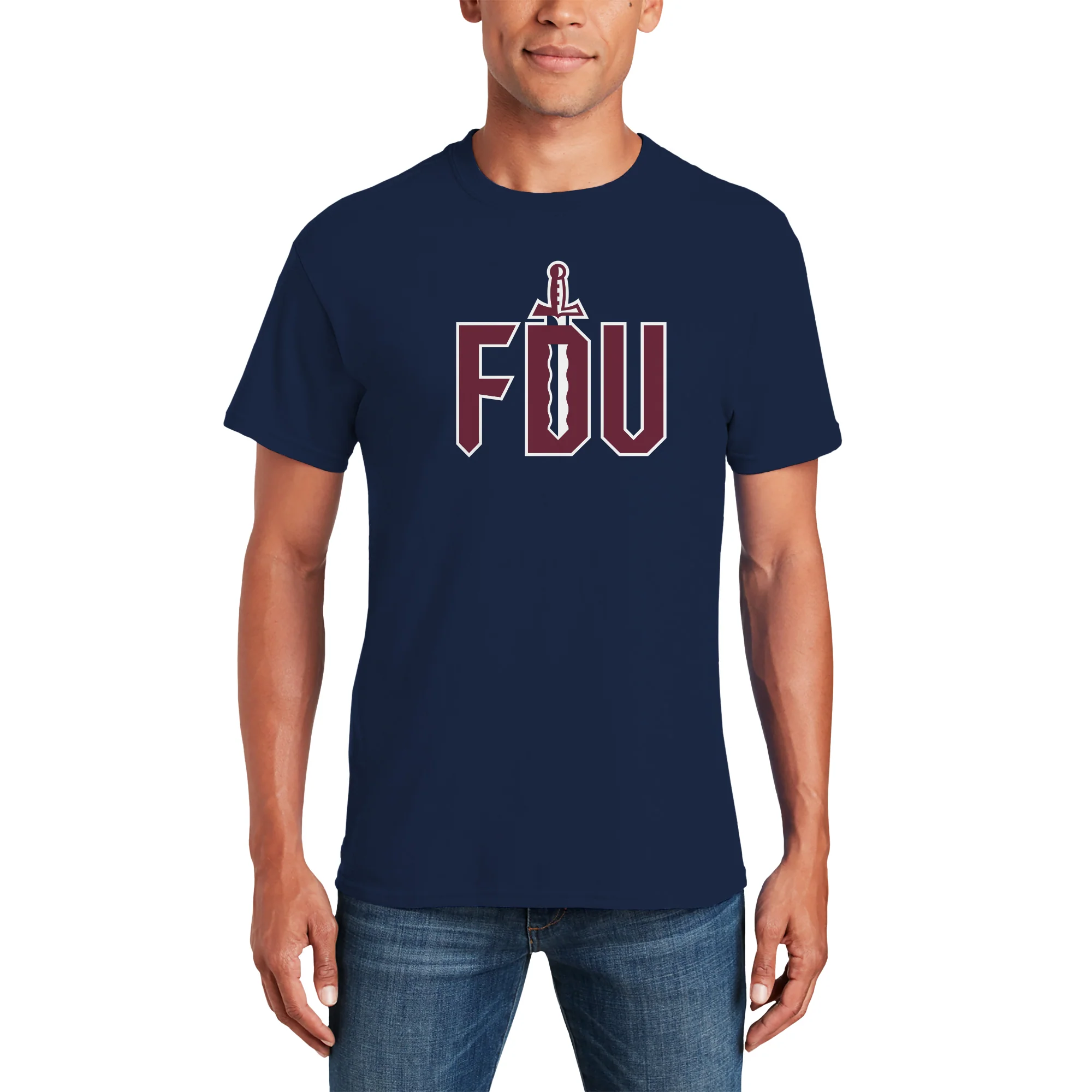 FDU Knights Primary Logo T-Shirt - Navy - Image 4