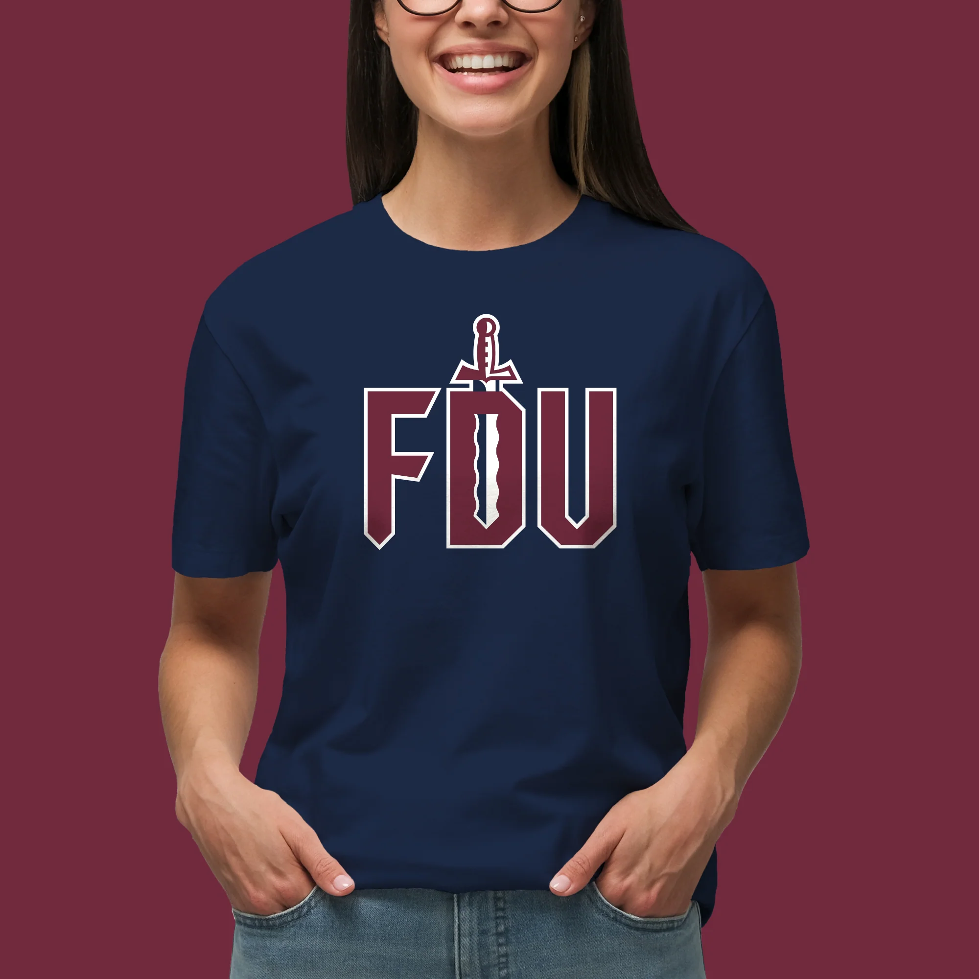 FDU Knights Primary Logo T-Shirt - Navy - Image 5