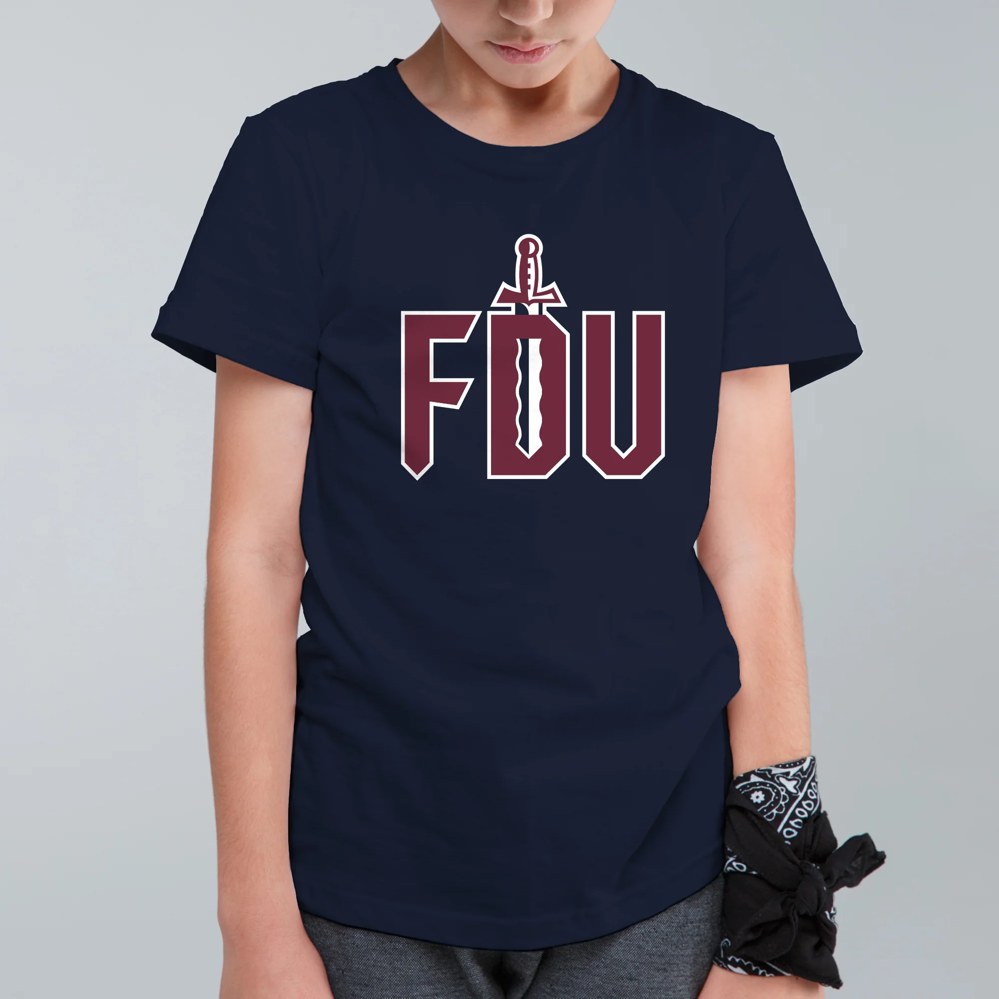 FDU Knights Primary Logo Youth T-Shirt - Navy - Image 4