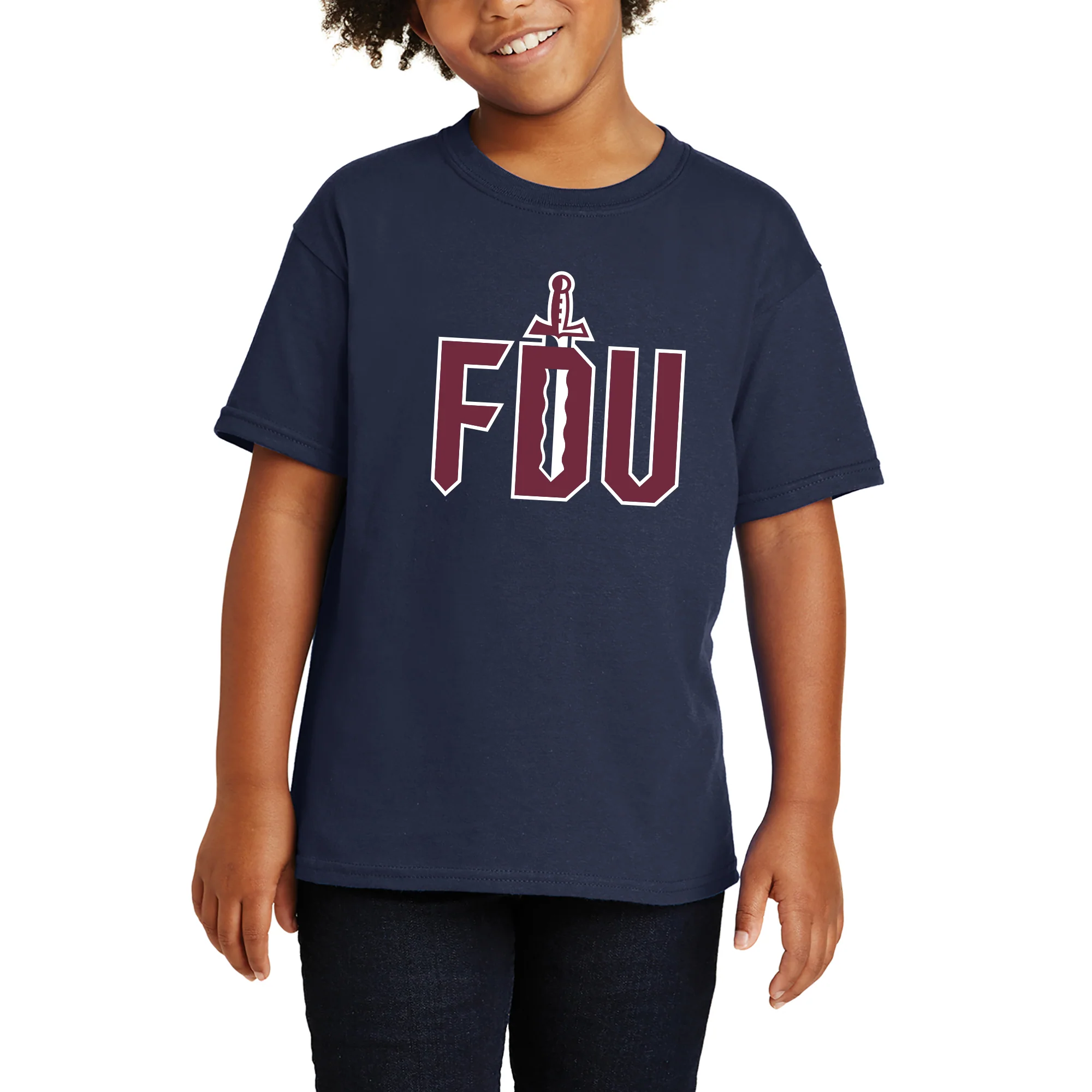 FDU Knights Primary Logo Youth T-Shirt - Navy - Image 5