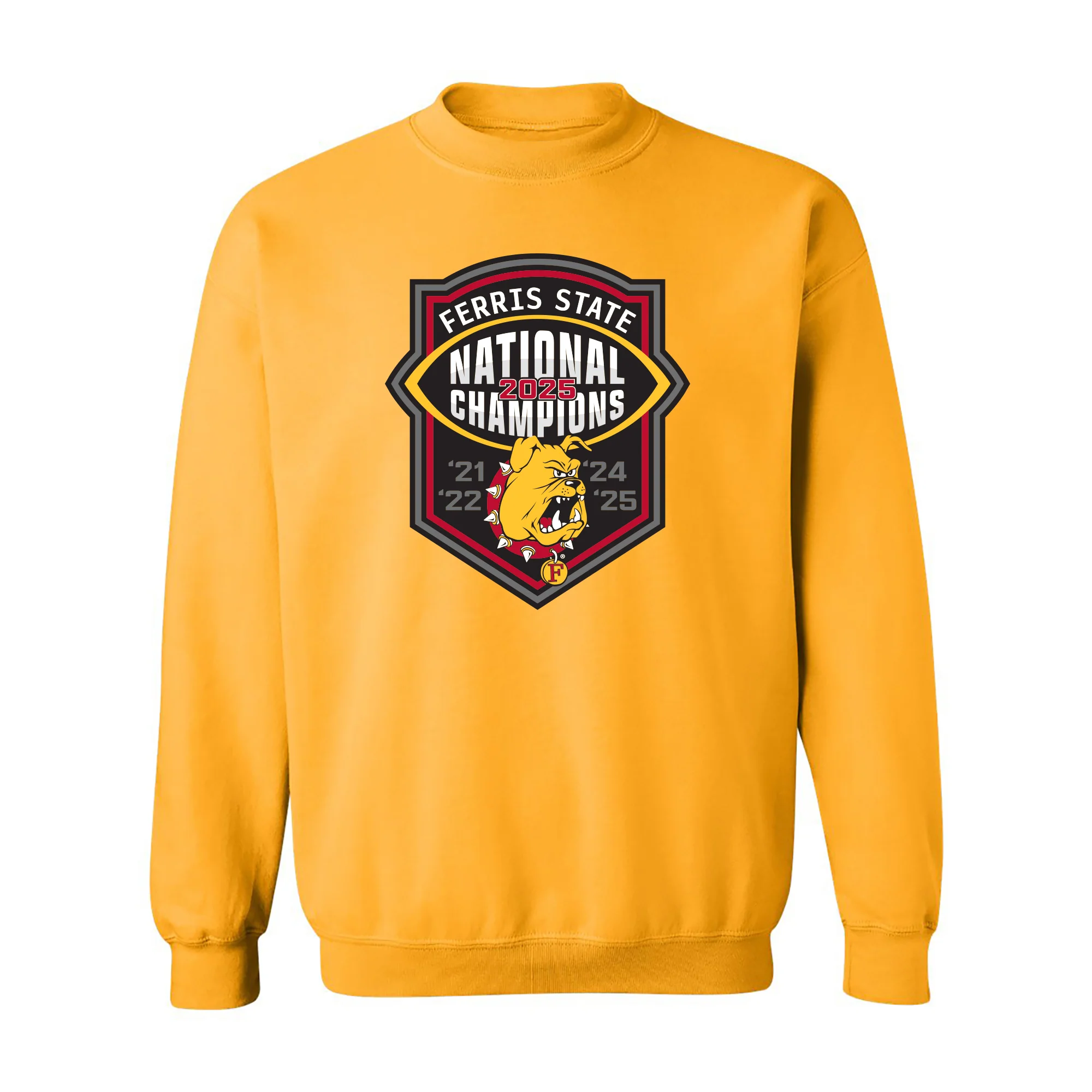 Ferris State 2025 Football National Champions Crewneck Sweatshirt - Gold