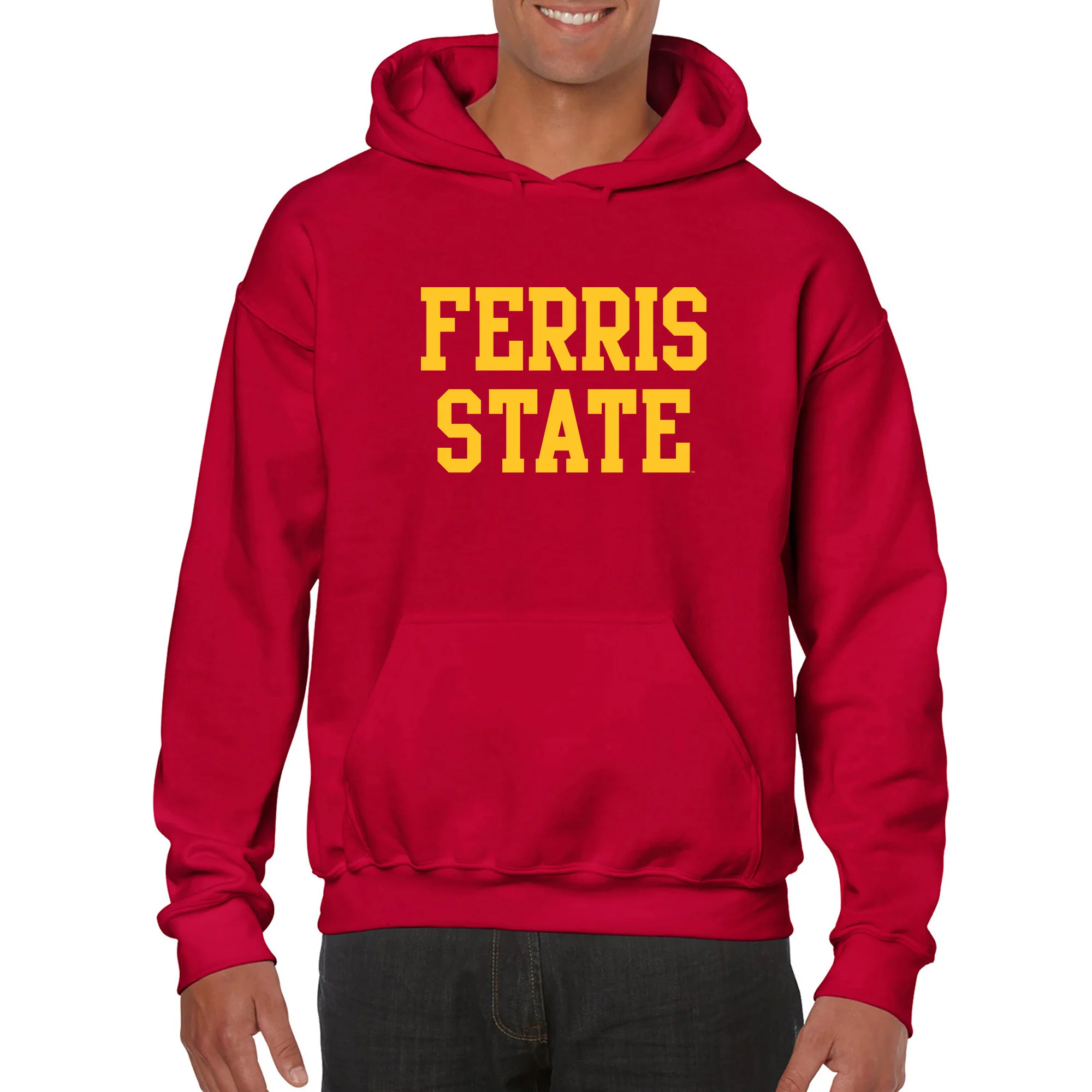 Ferris State University Bulldogs Basic Block Hoodie - Red - Image 4