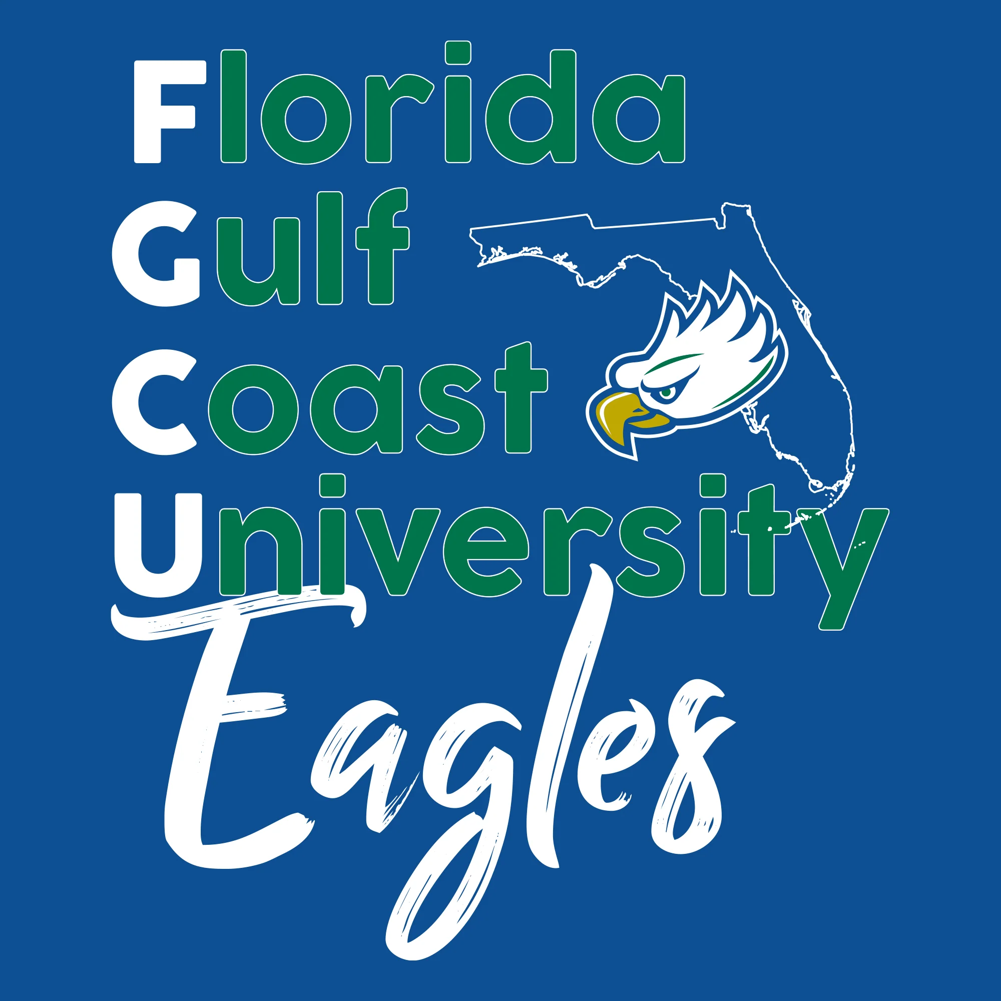 FGCU School Stack T-Shirt - Royal - Image 2