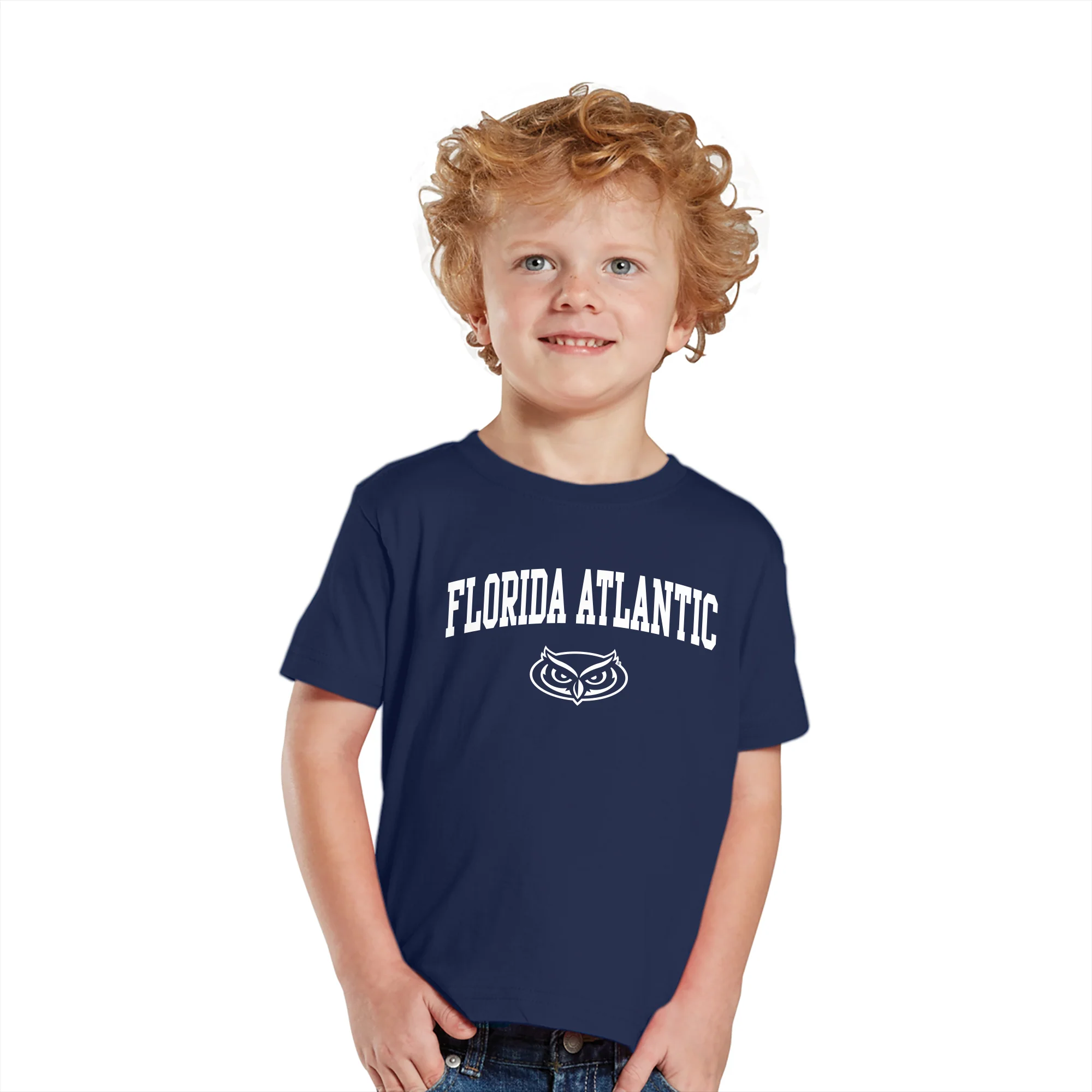 Florida Atlantic University Owls Arch Logo Toddler Short Sleeve T Shirt - Navy - Image 3