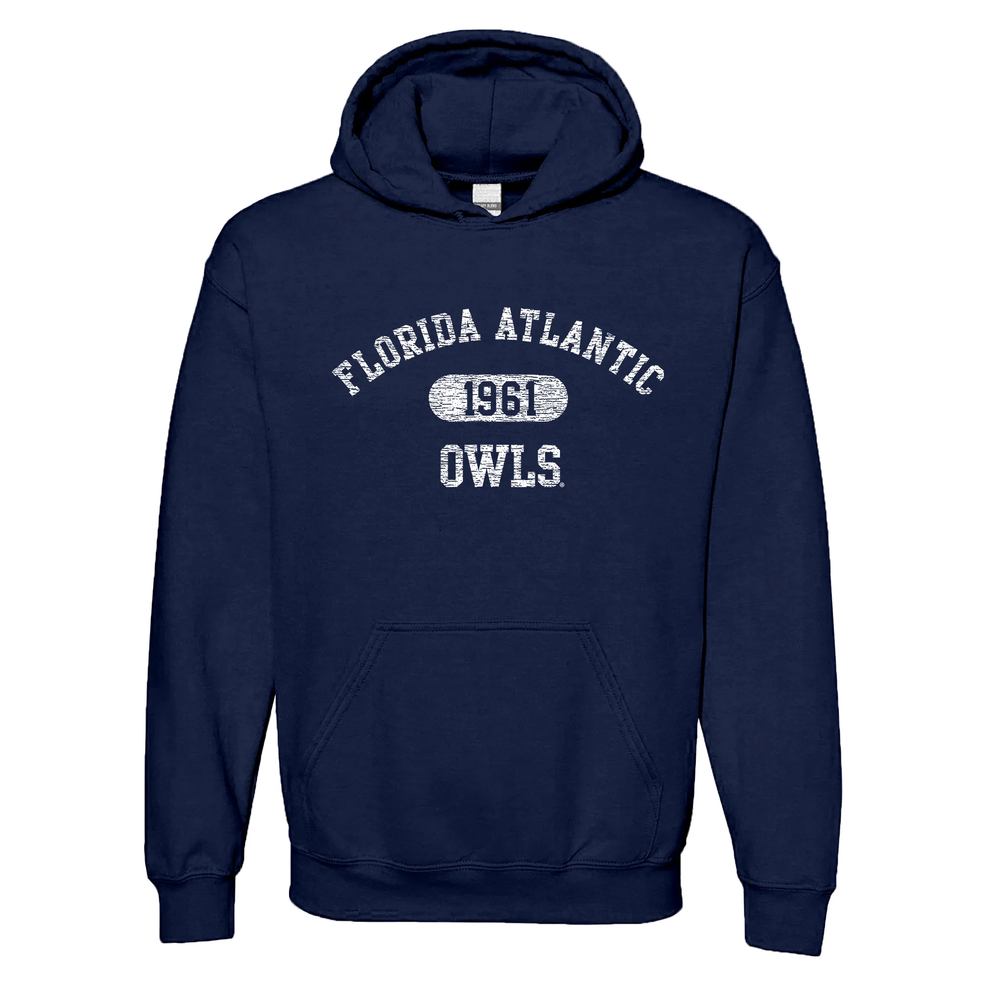 Florida Atlantic University Owls Athletic Arch Heavy Blend Hoodie - Navy