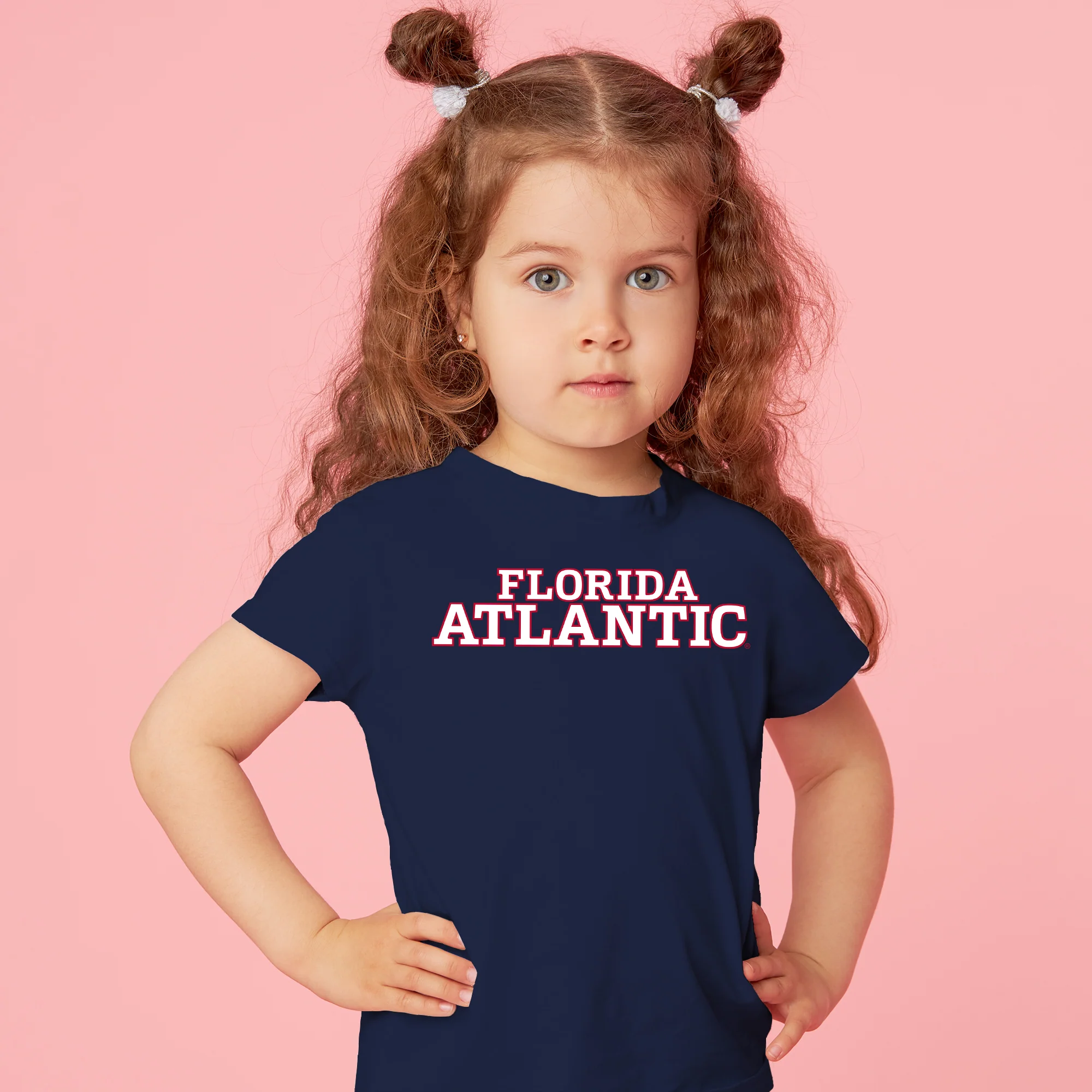 Florida Atlantic University Owls Basic Block Toddler Short Sleeve T Shirt - Navy - Image 4