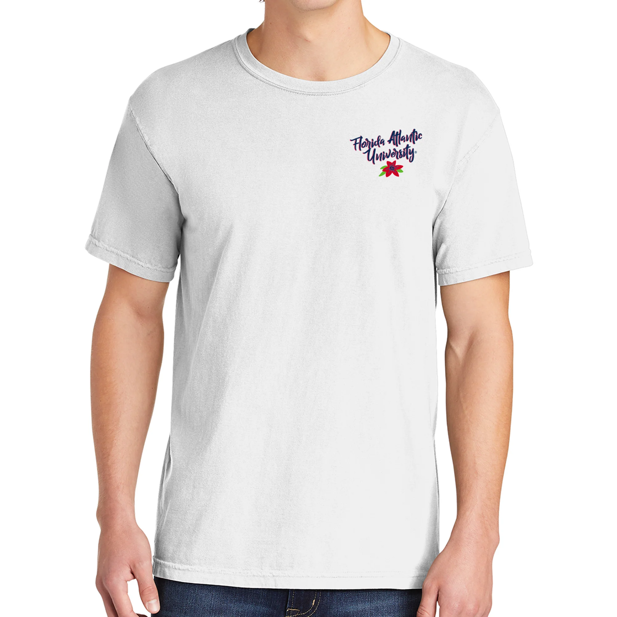 Florida Atlantic University Owls Floral State Comfort Colors Short Sleeve T Shirt - White - Image 3