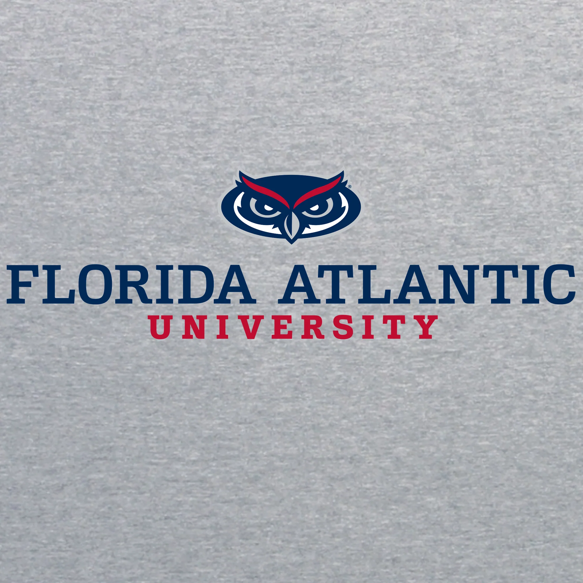 Florida Atlantic University Owls Institutional Logo Long Sleeve T Shirt - Sport Grey - Image 2