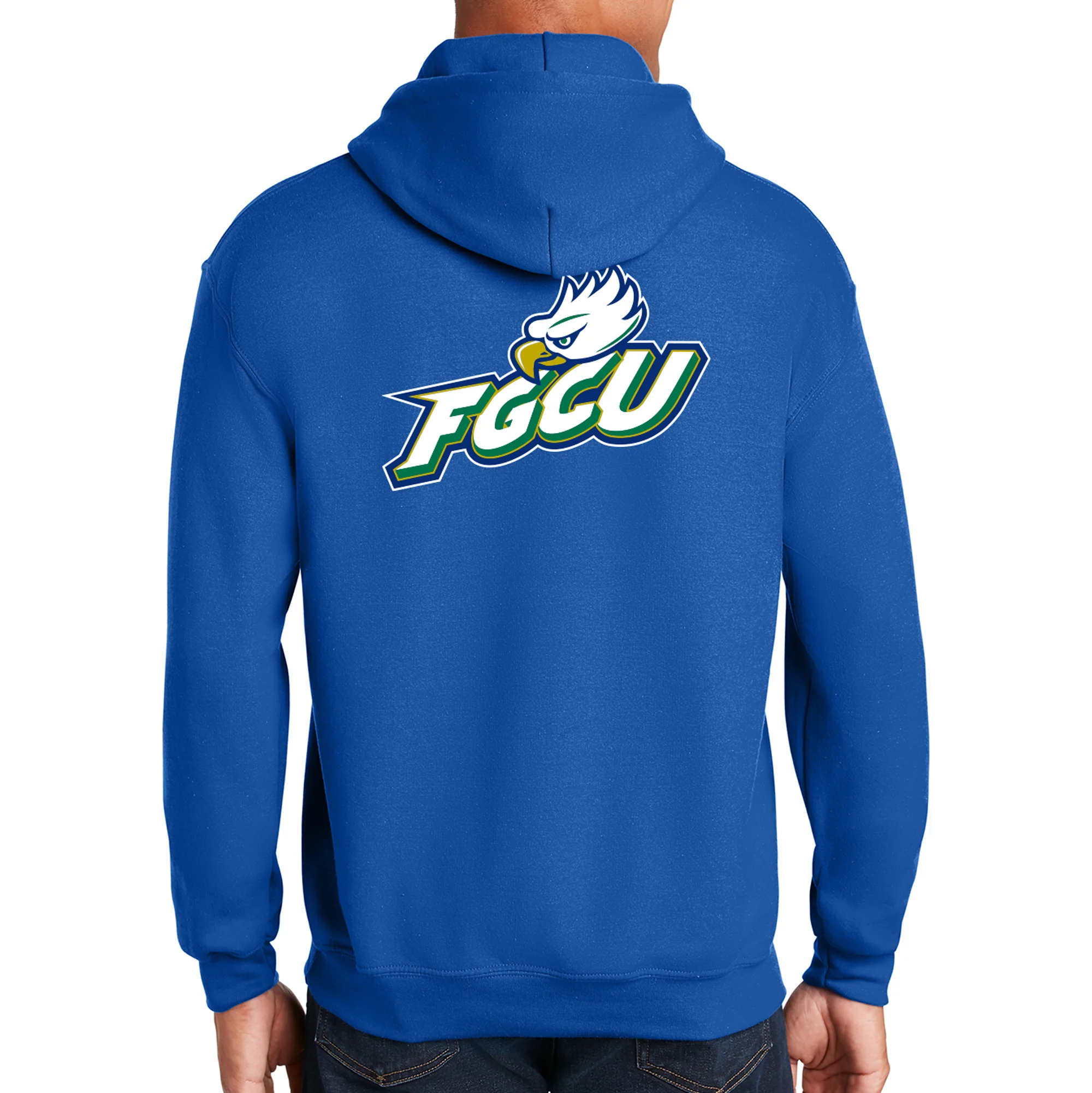 Florida Guld Coast University Eagles Front Back Print Hoodie - Royal - Image 5