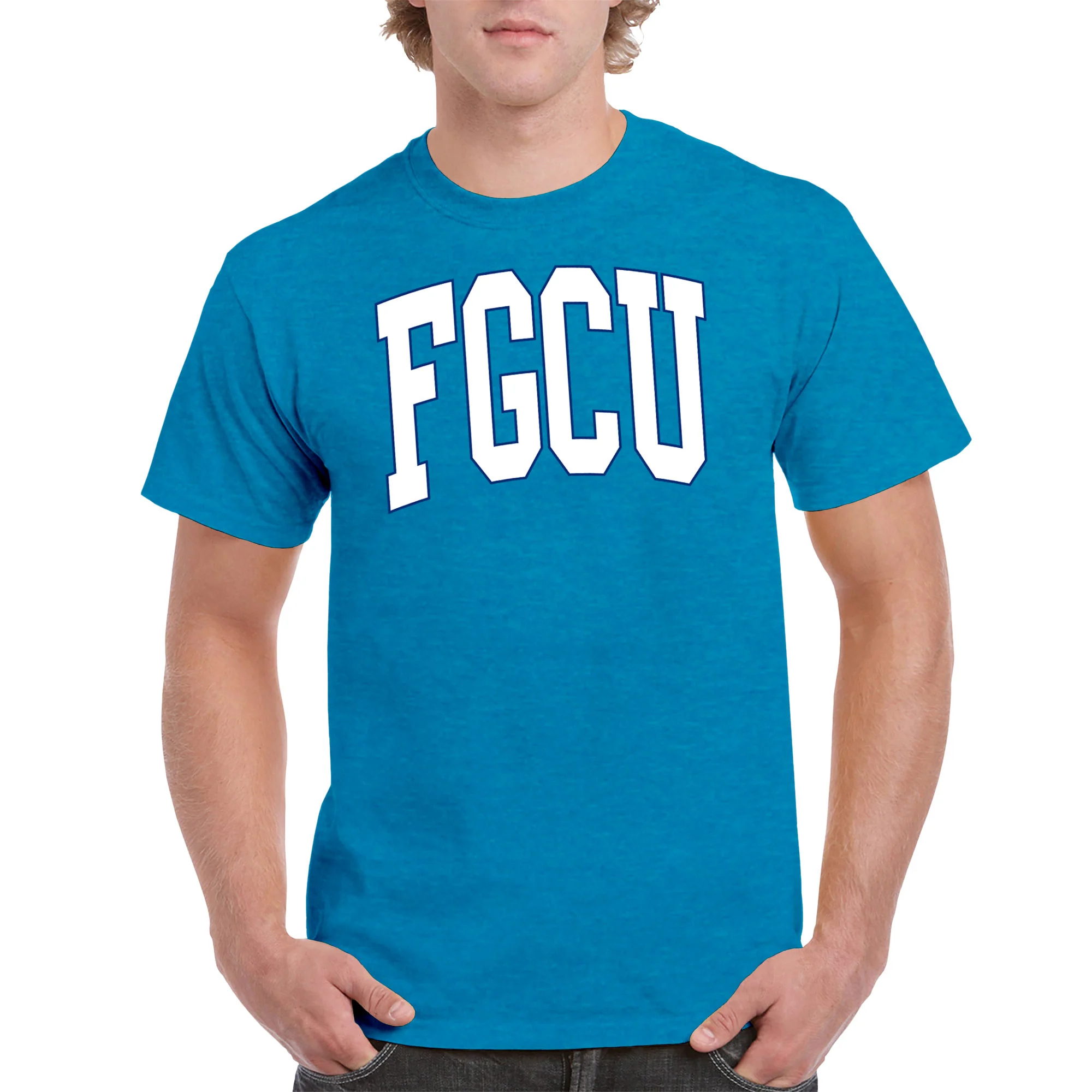 Florida Gulf Coast Eagles Mega Arch T-Shirt - Heather Sapphire - Image 3