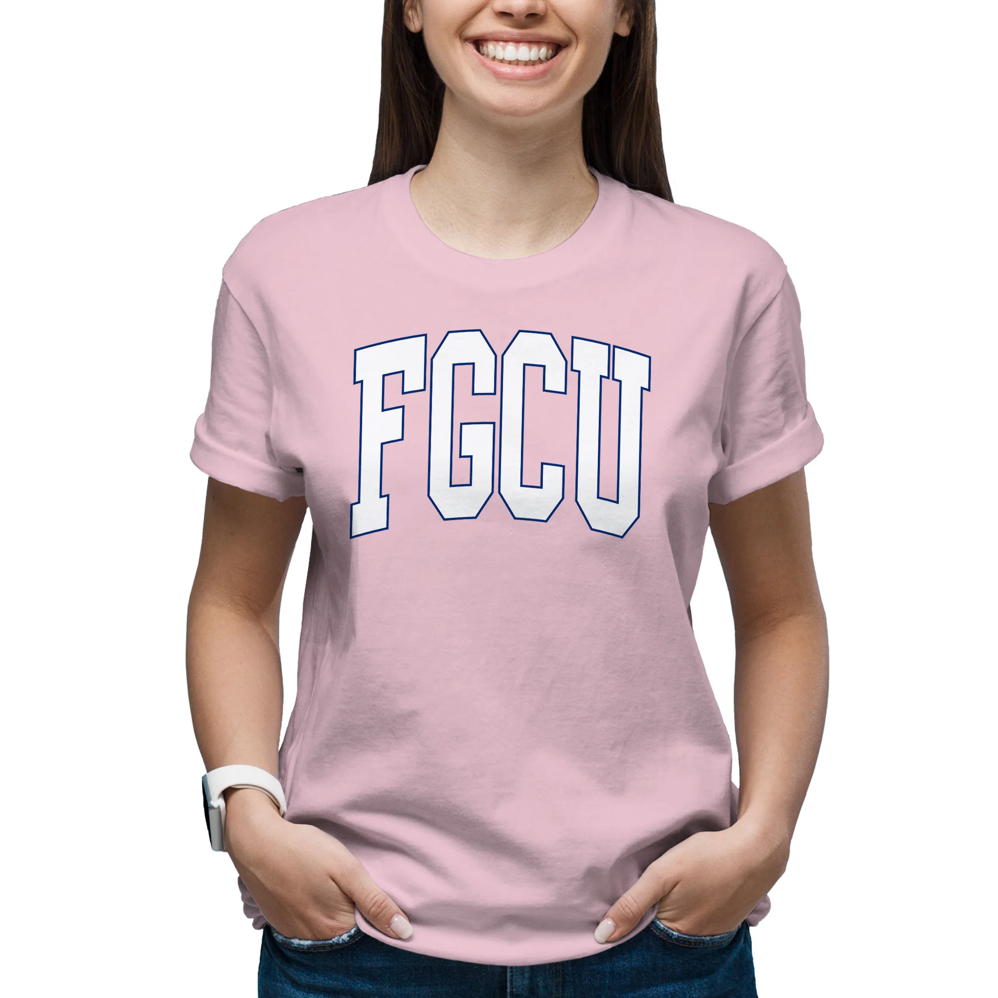 Florida Gulf Coast Eagles Mega Arch T-Shirt - Light Pink - Image 4