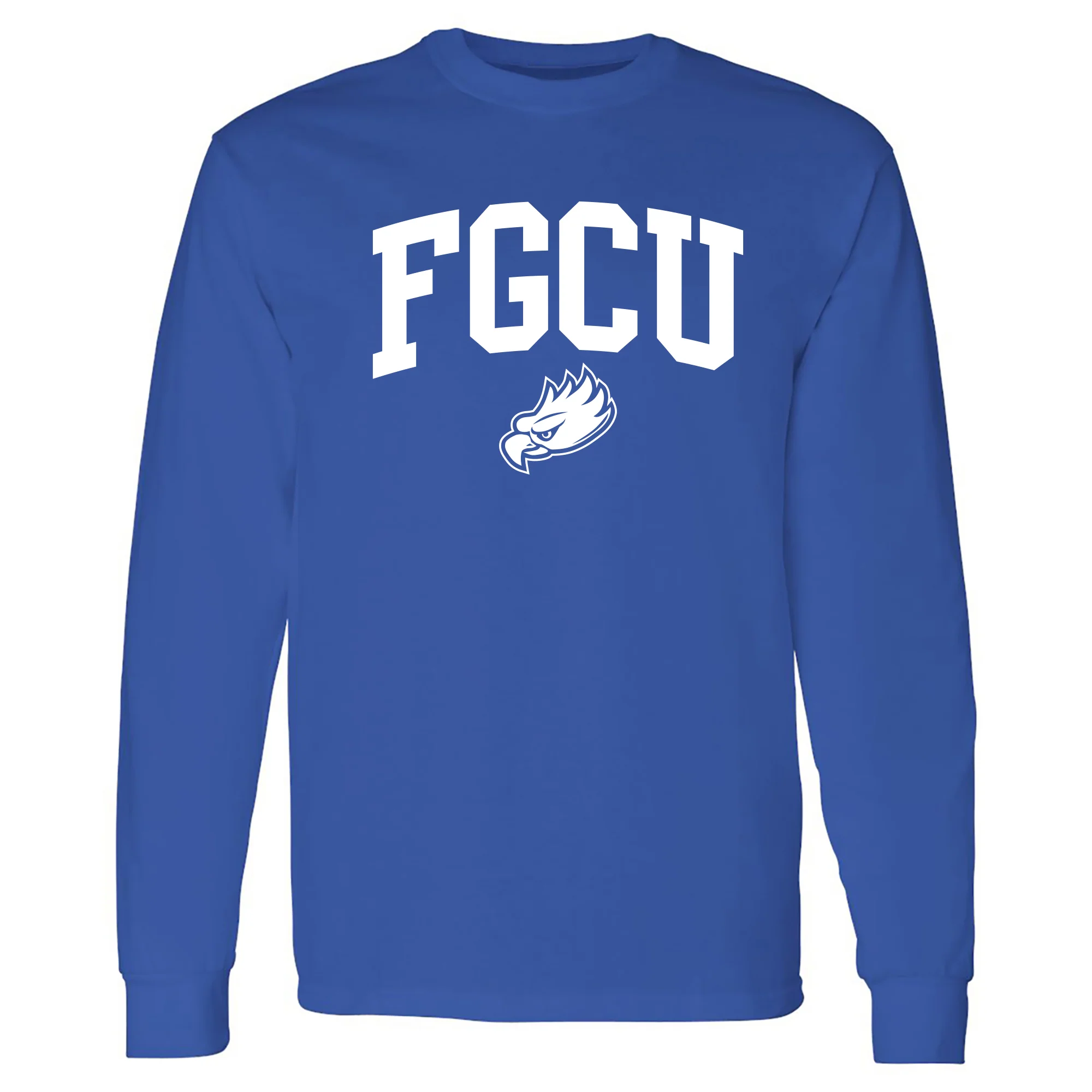 Florida Gulf Coast University Eagles Arch Logo Long Sleeve T Shirt - Royal
