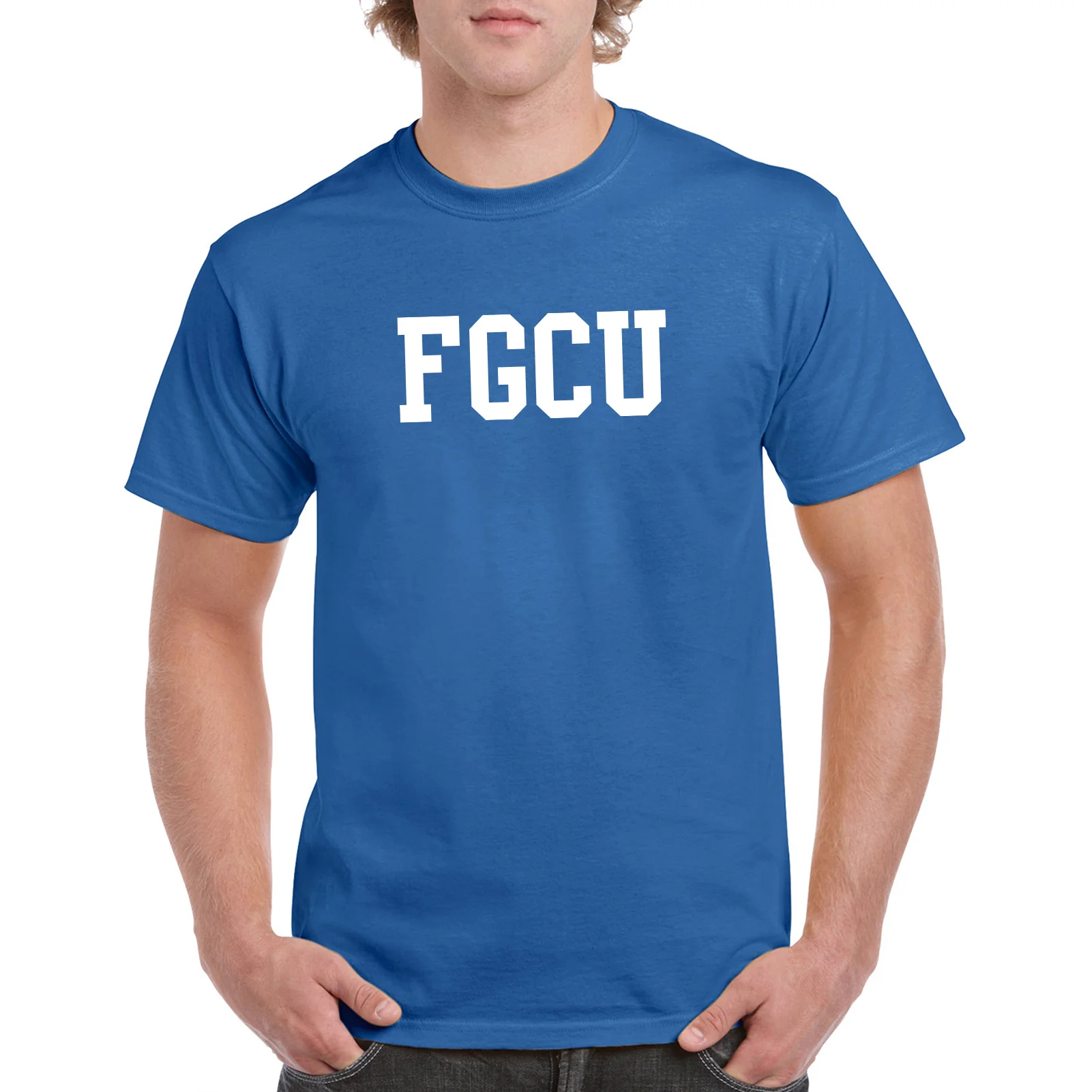 Florida Gulf Coast University Eagles Basic Block Short Sleeve T Shirt - Royal Blue - Image 3