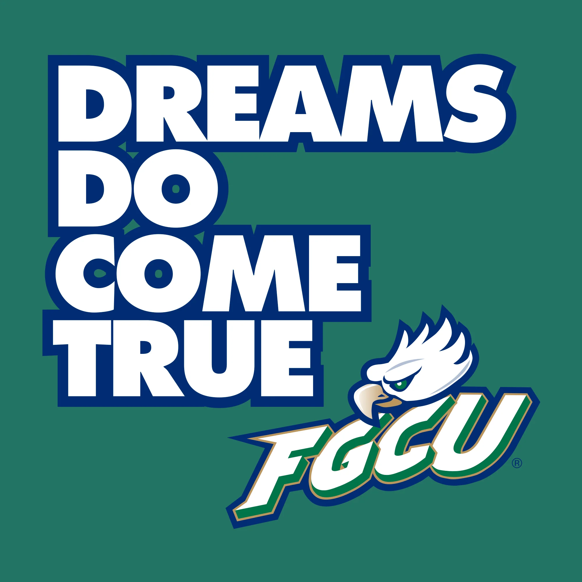Florida Gulf Coast University Eagles Dreams Come True Short Sleeve T Shirt - Kelly Green - Image 2