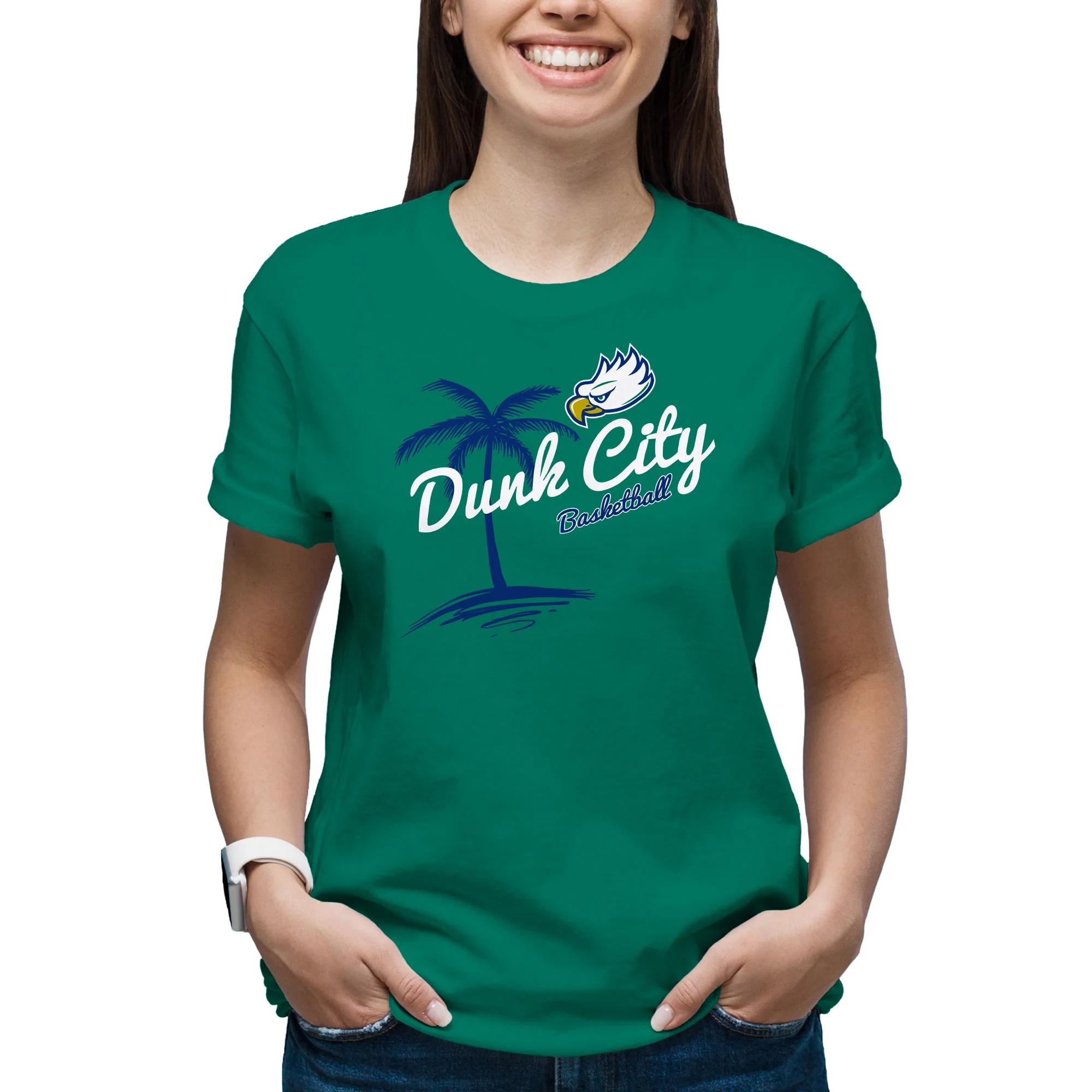Florida Gulf Coast University Eagles Dunk City Palm Short Sleeve T Shirt - Kelly - Image 4