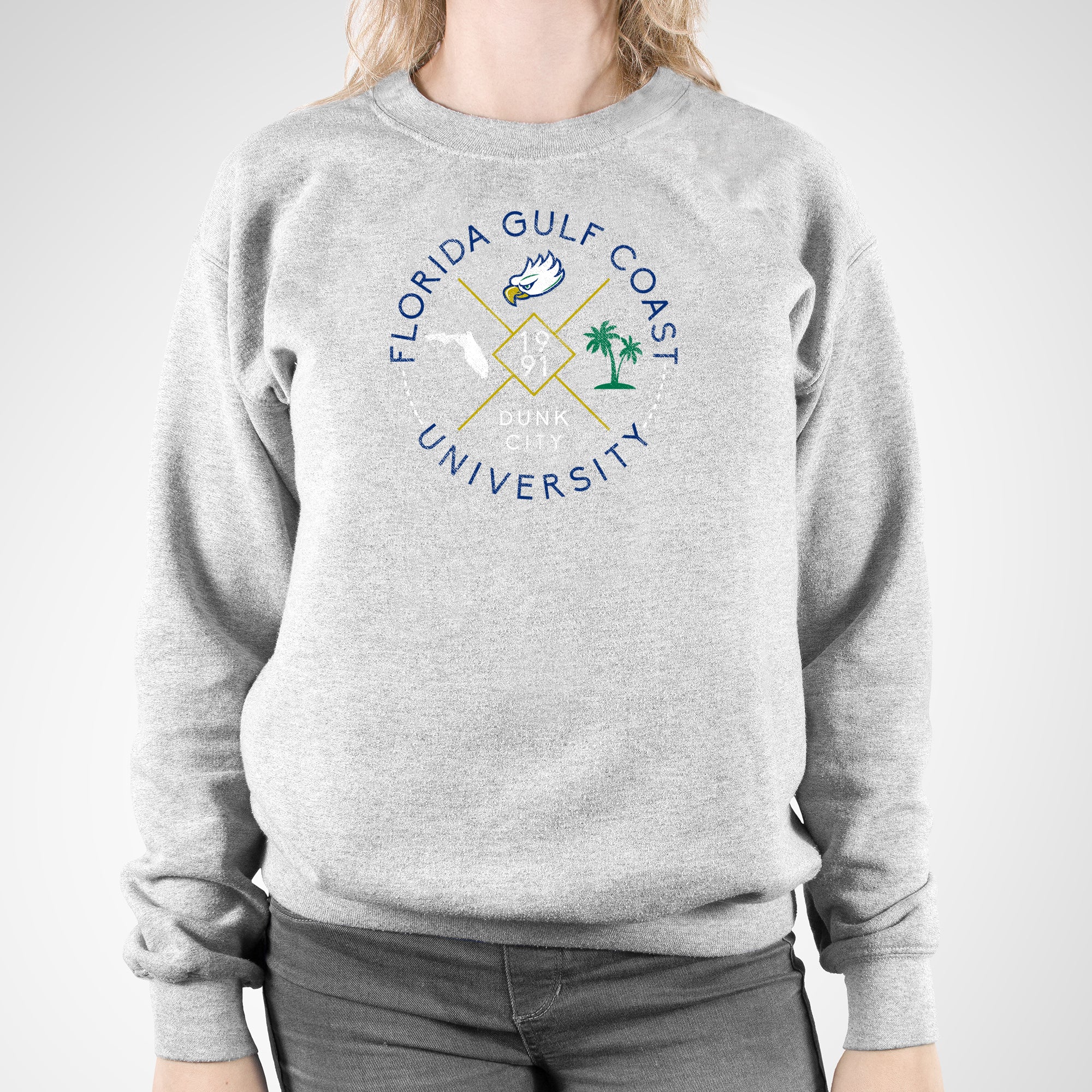 Florida Gulf Coast University Eagles Identity Stamp Crewneck - Sport Grey - Image 4