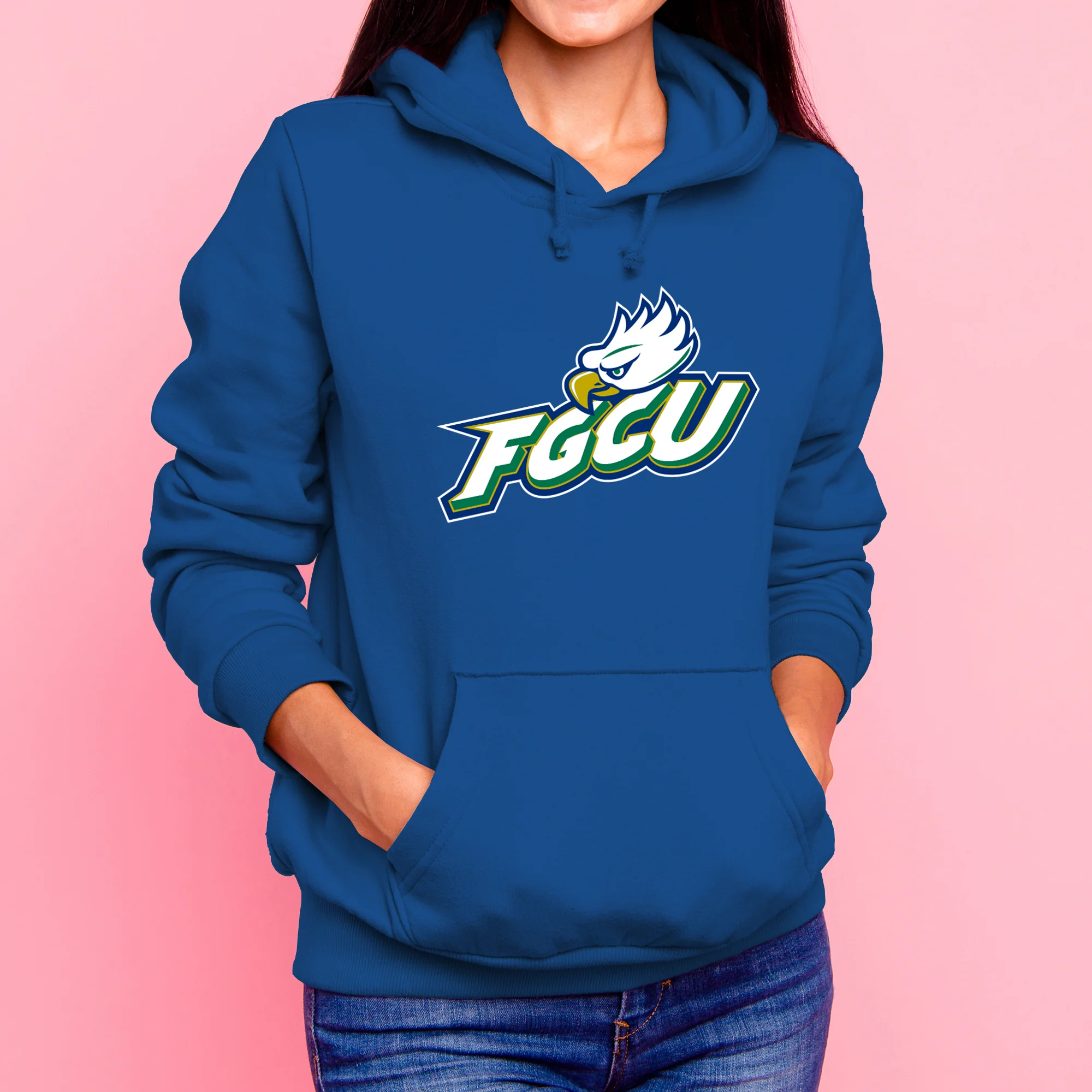 FGCU Florida Gulf Coast University Eagles Primary Logo Hoodie - Royal - Image 4