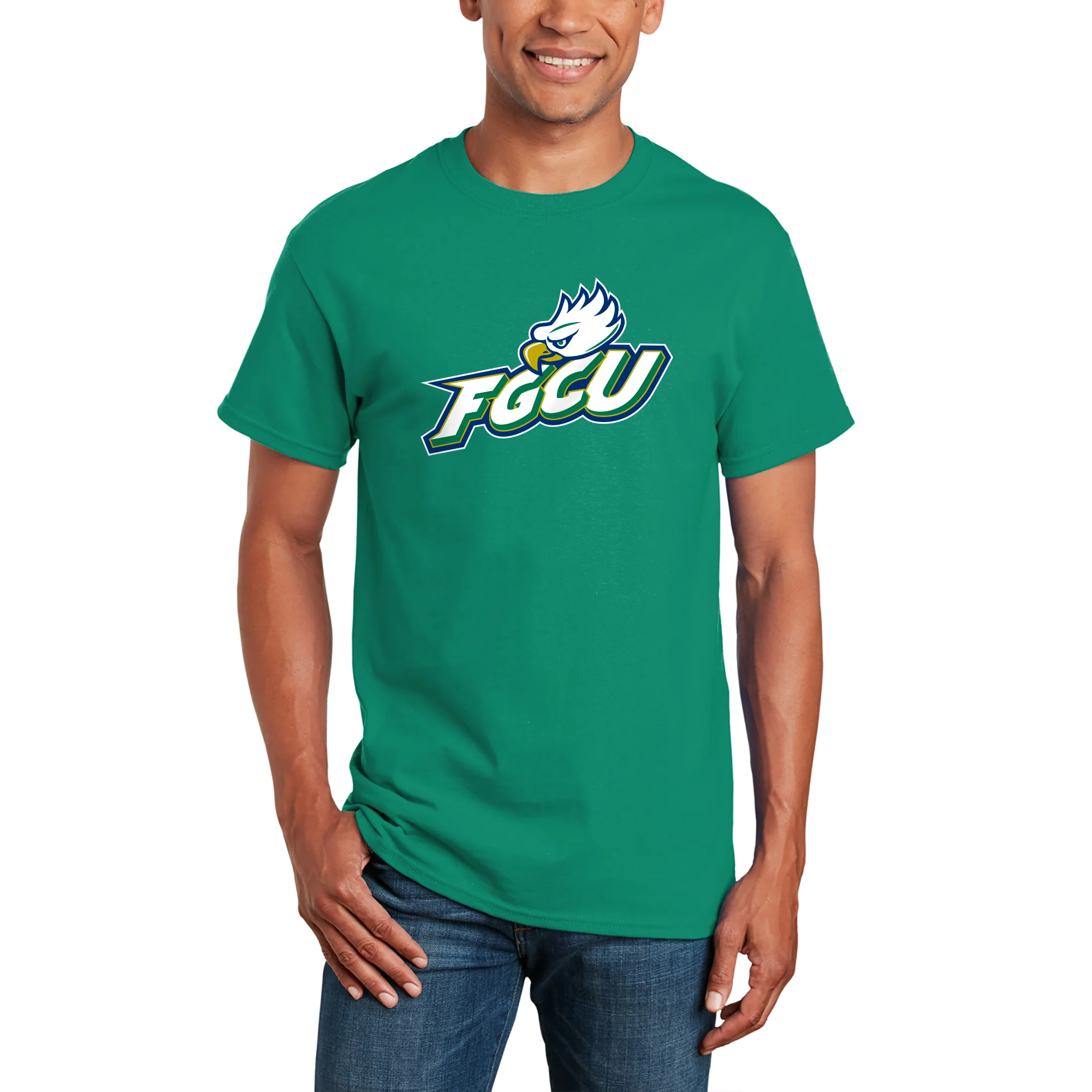 Florida Gulf Coast University Eagles Primary Logo Short Sleeve T Shirt - Kelly - Image 3
