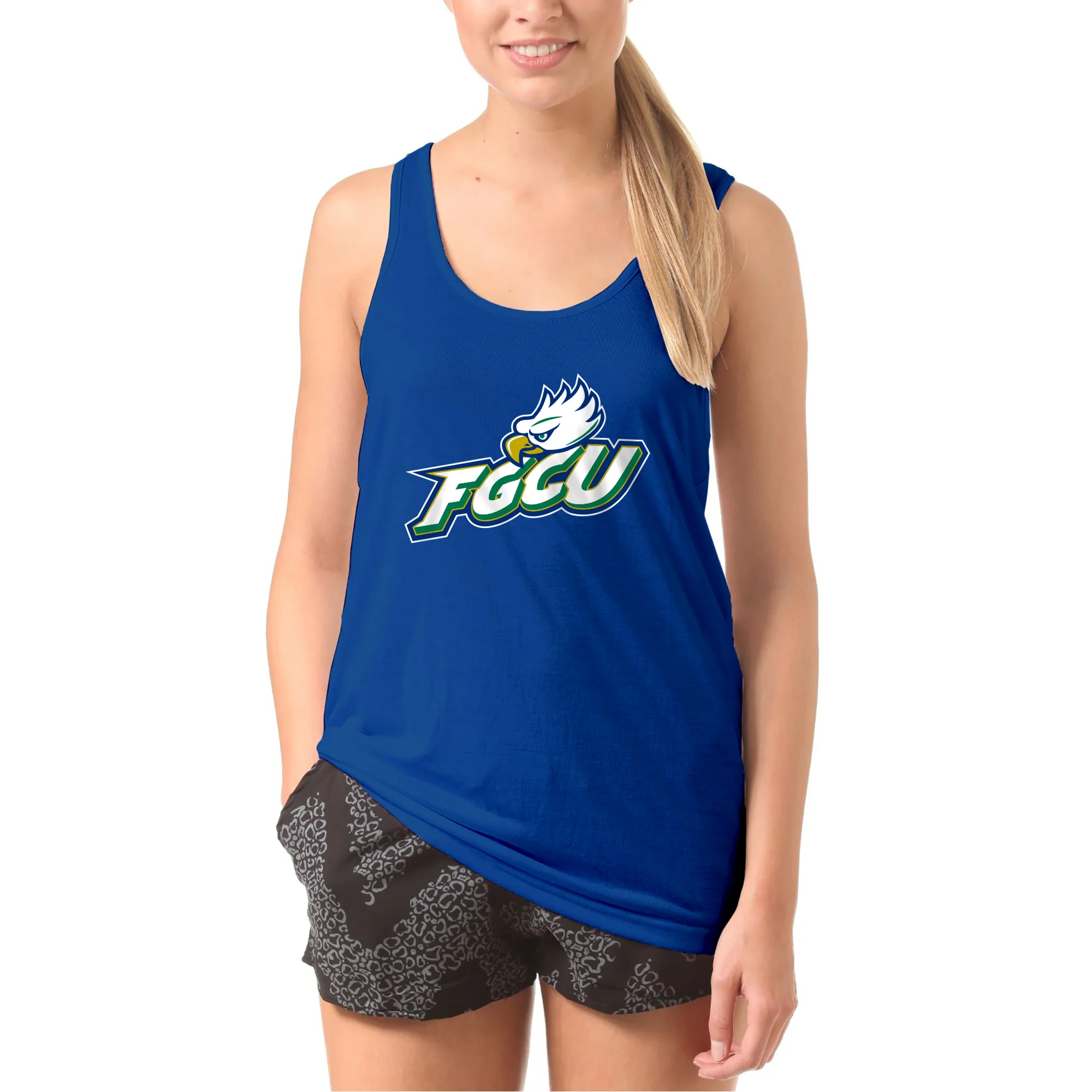 FGCU Florida Gulf Coast University Eagles Primary Logo Tank Top - Royal - Image 4