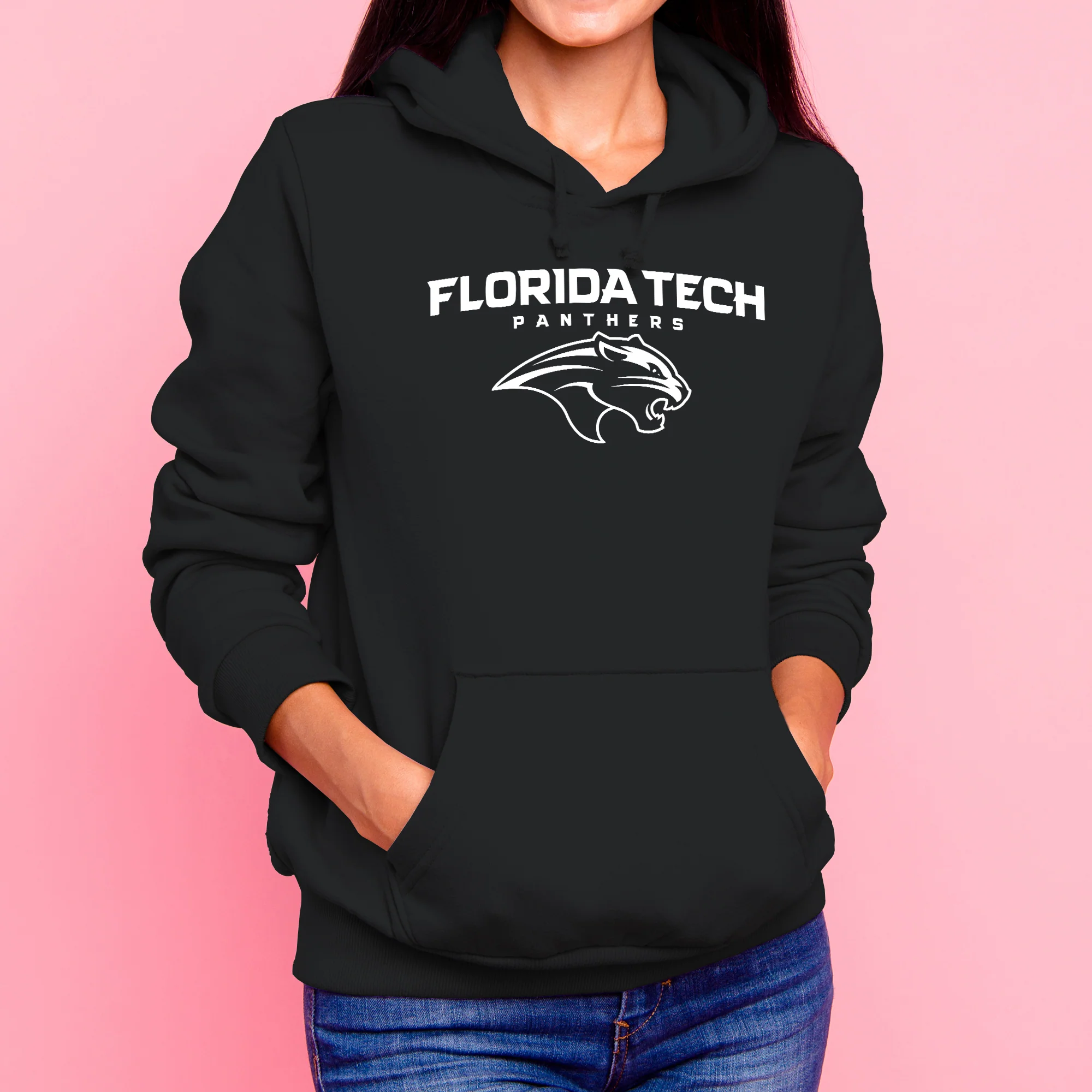 Florida Institute of Technology Panthers Arch Logo Hoodie - Black - Image 4