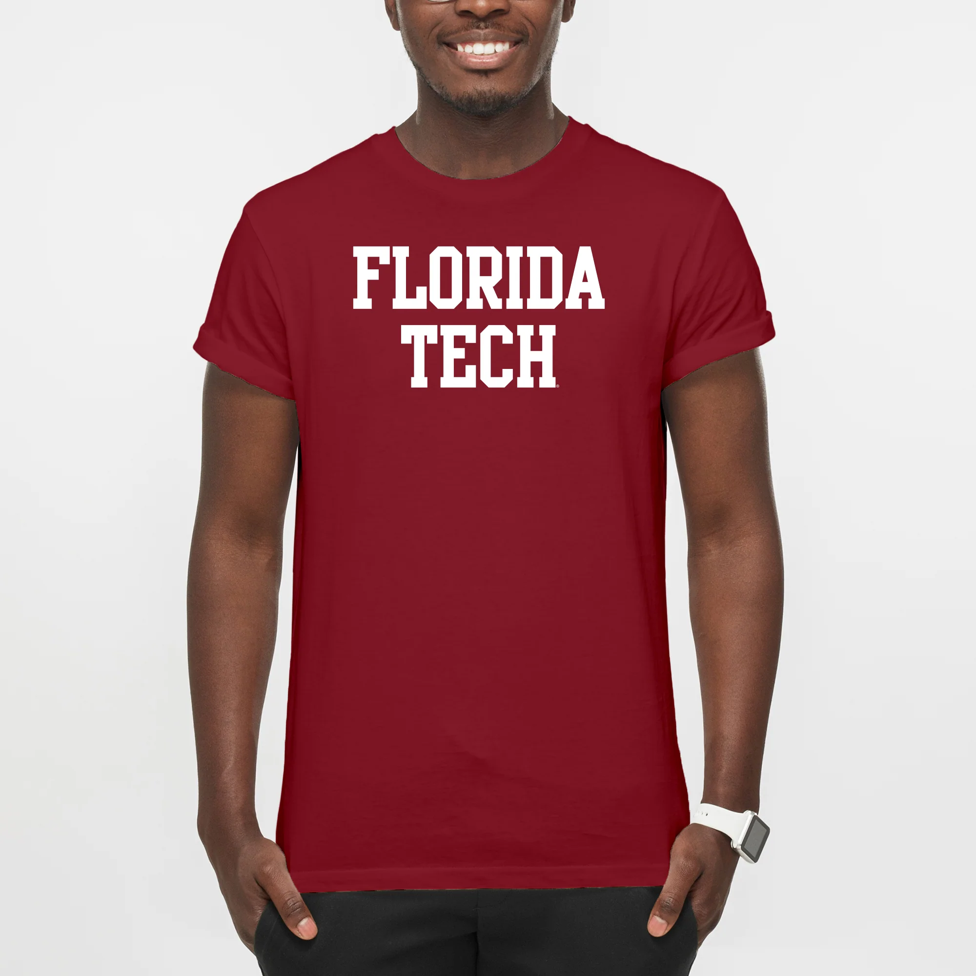 Florida Institute of Technology Panthers Basic Block Short Sleeve T Shirt - Cardinal - Image 3