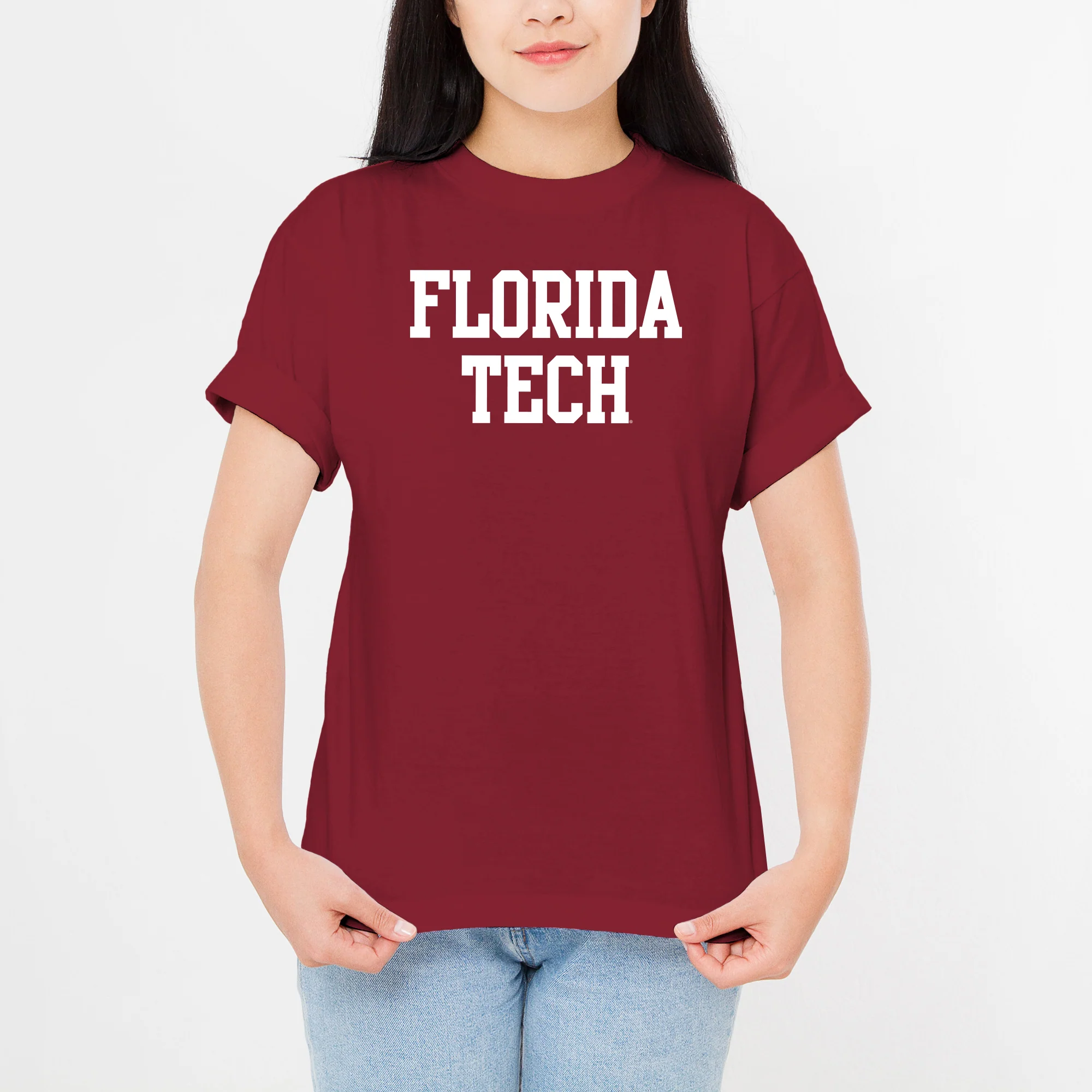 Florida Institute of Technology Panthers Basic Block Short Sleeve T Shirt - Cardinal - Image 4