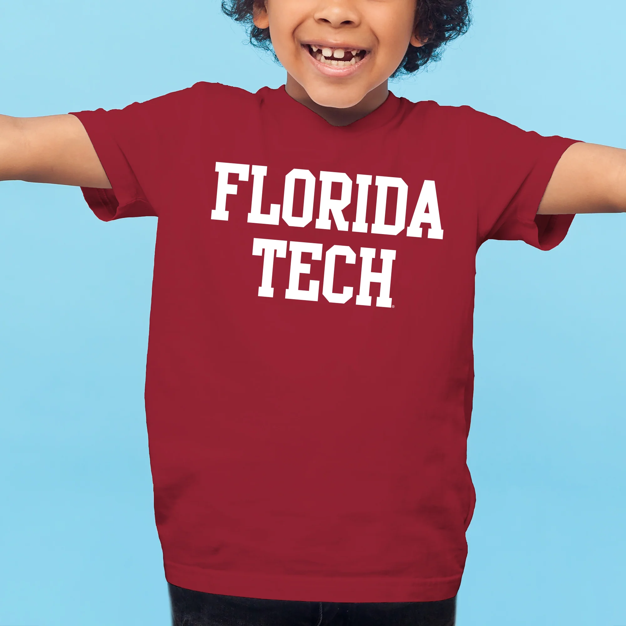 Florida Institute of Technology Panthers Basic Block Youth T Shirt - Cardinal - Image 3