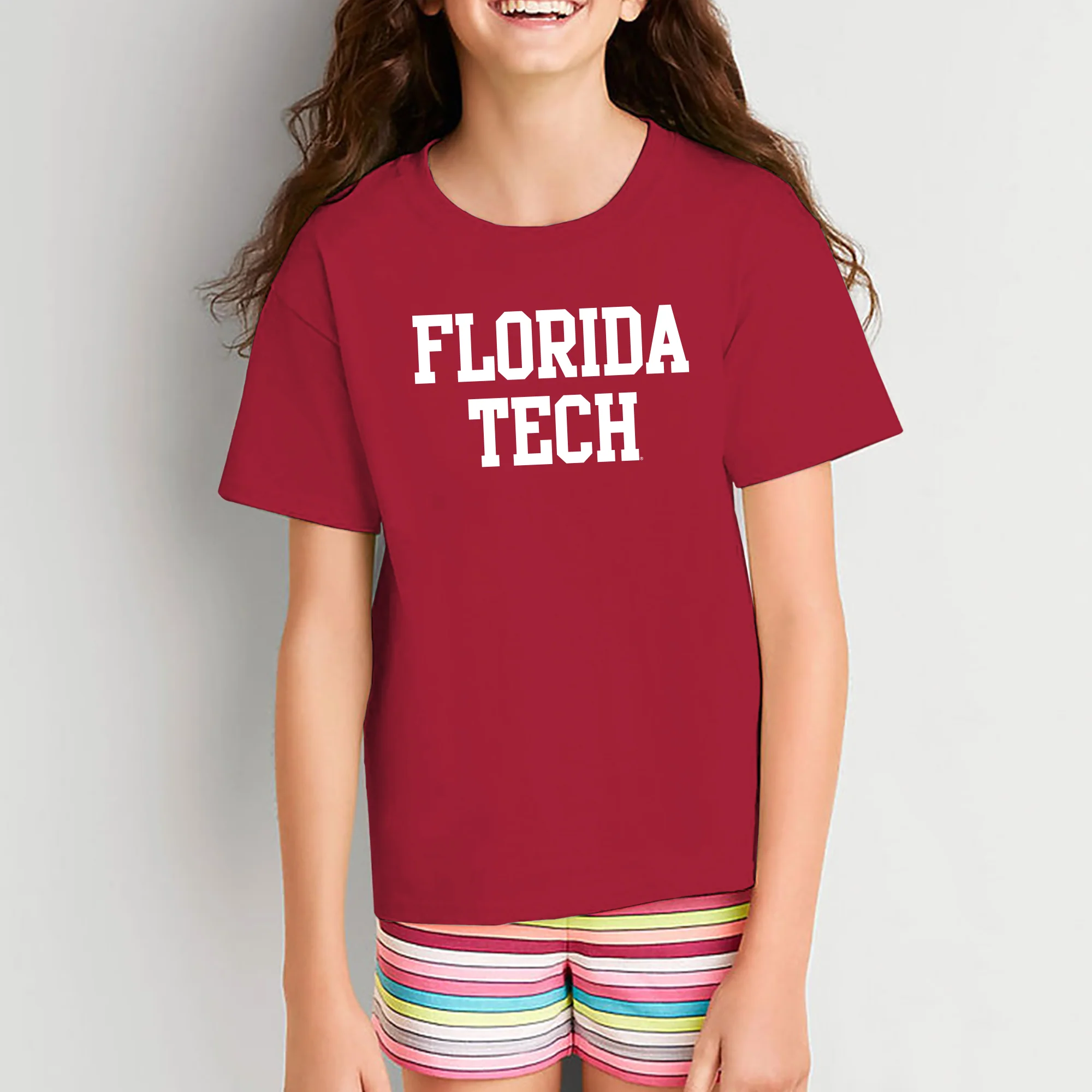 Florida Institute of Technology Panthers Basic Block Youth T Shirt - Cardinal - Image 4