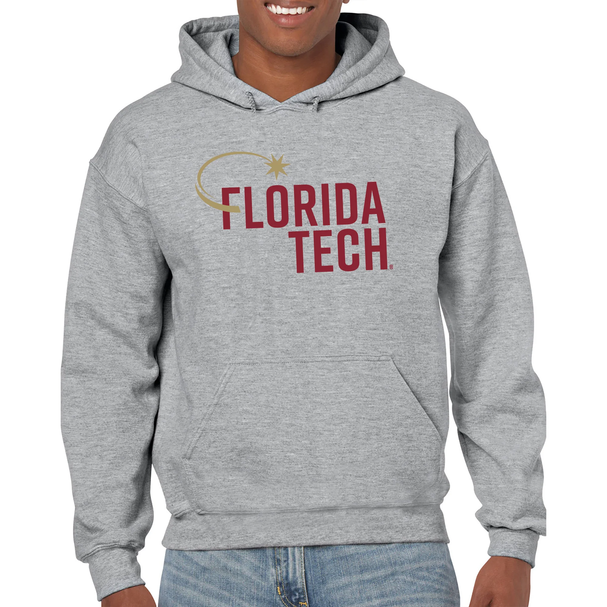 Florida Institute of Technology Panthers Institutional Logo Hoodie - Sport Grey - Image 3