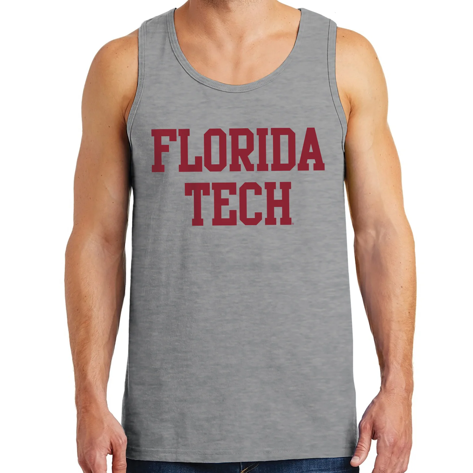 Florida Tech Panthers Basic Block Tank Top - Sport Grey - Image 3