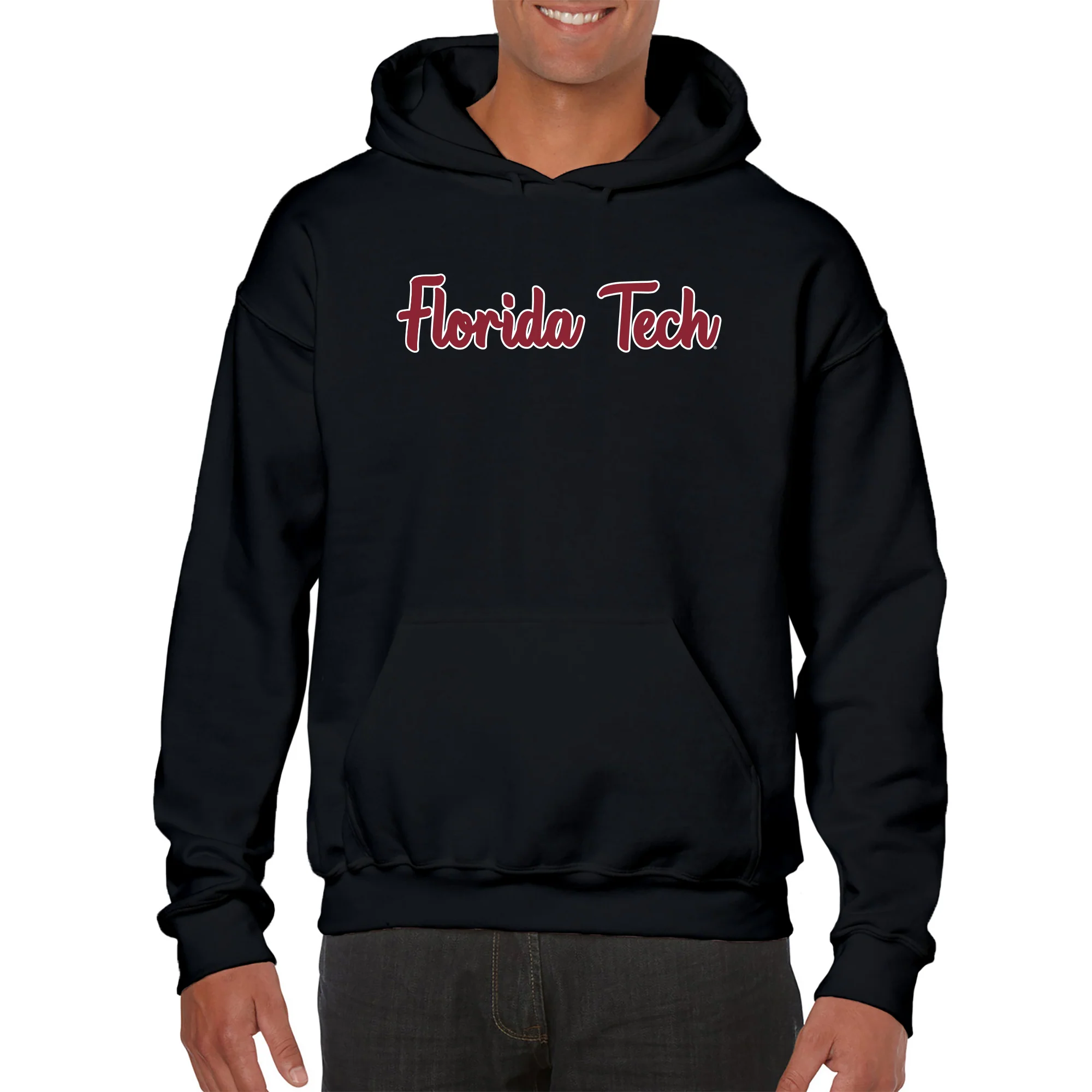 Florida Institute of Technology Panthers Basic Script Heavy Blend Hoodie - Black - Image 3